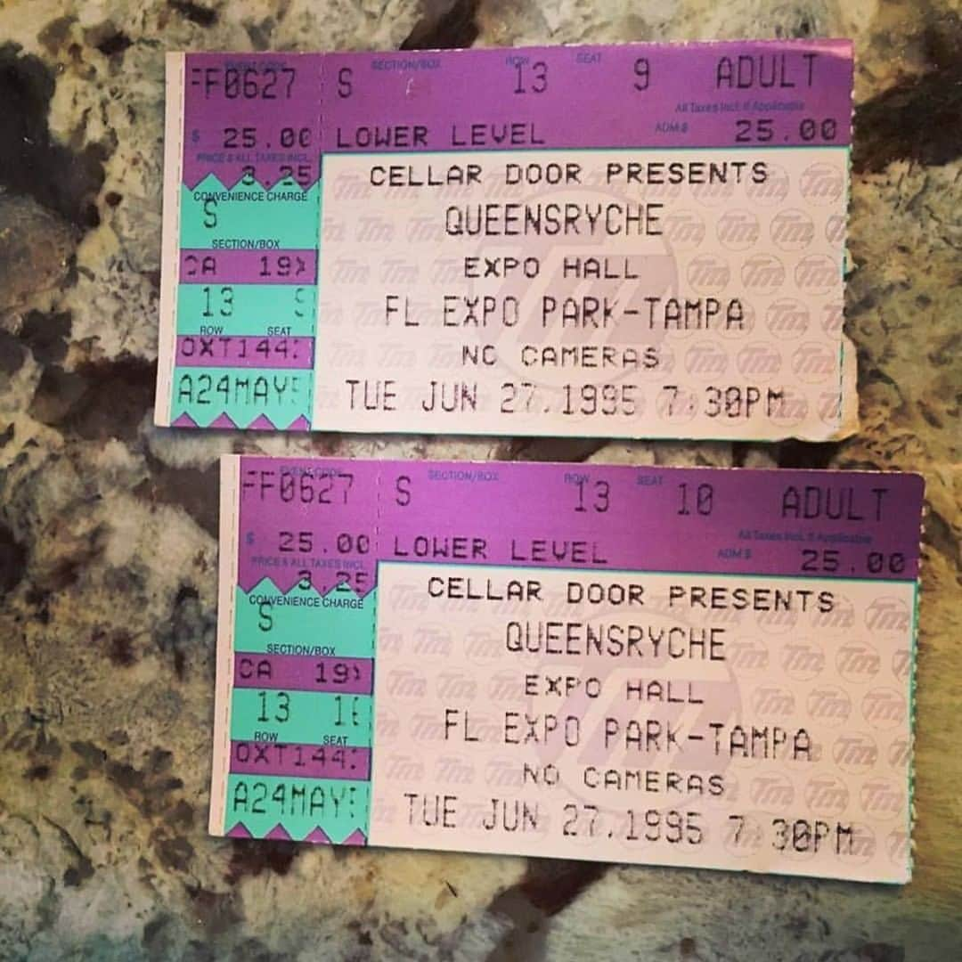 Queensrycheさんのインスタグラム写真 - (QueensrycheInstagram)「#waybackwednesday - Casey's wife Kim found tickets to their first concert together on June 27, 1995 - who would've thought!?! #queensryche #expopark #expohall #tampa #florida #concert1995 #caseygrillo #case #wife #betterhalf #bestfriends #firstconcerttogether❤️ #fans #memories #queensrychedrummer #kickassdrummer」11月5日 6時00分 - queensrycheofficial