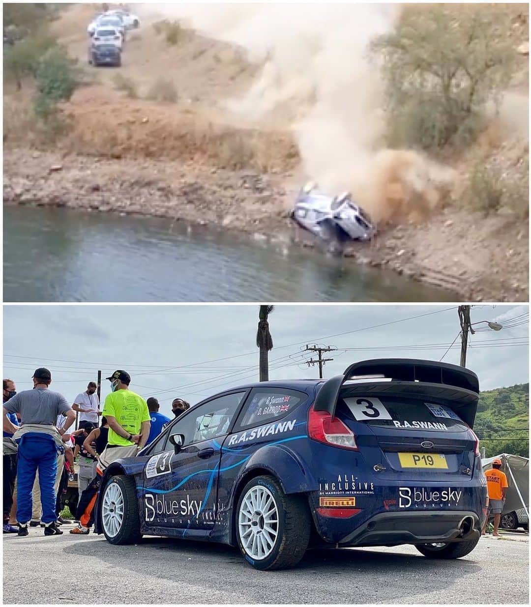 ケン・ブロックさんのインスタグラム写真 - (ケン・ブロックInstagram)「One of the Ford Fiestas we shared the overall podium with this past weekend at Sol Rally Barbados was previously made infamous by current WRC champ, Ott Tanak. And this particular Fiesta happened to see the bottom of a lake in Mexico. WRC Mexico in March of 2015 to be exact. Well, the car is alive and well, and racing in Barbados, driven by Rob Swann with co-driver Darren Garrod! *See that epic crash on YouTube. #rallyhistory #FordFiesta #RallyBarbados」11月5日 6時04分 - kblock43