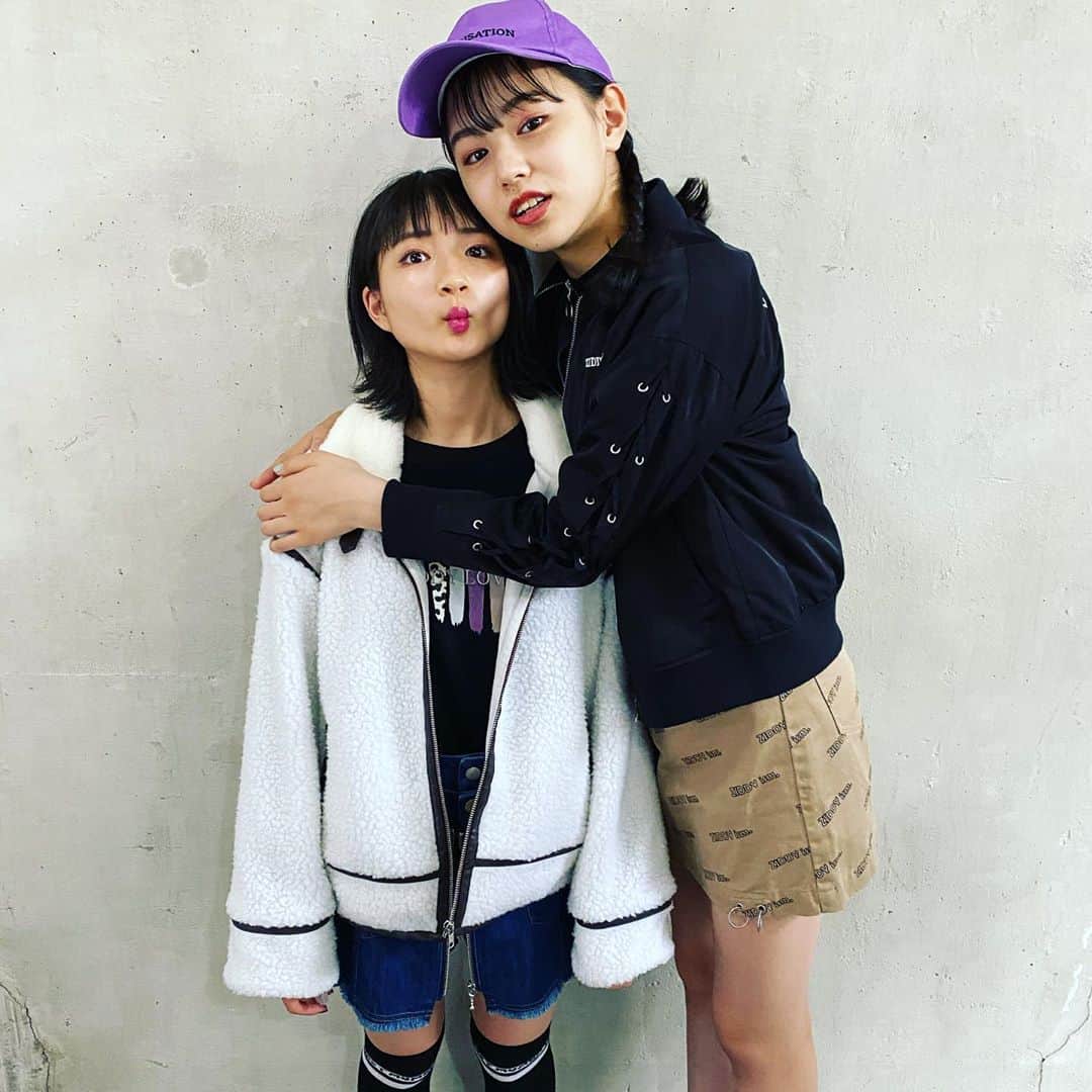 ニコ☆プチのインスタグラム：「でこぼこコンビ💕🌙👼﻿ ﻿ ﻿ #ニコプチ﻿ #和田美羽﻿ #森﨑美月﻿」