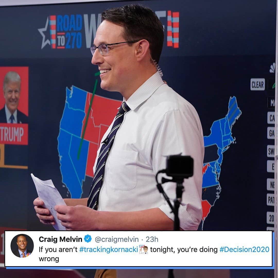 E! Onlineさんのインスタグラム写真 - (E! OnlineInstagram)「When America needed him the most, one "map guy" rose above the rest. #MSNBC's Steve Kornacki—and his khakis—have captured the heart of the nation for his nonstop election coverage. Swipe for the Internet's best reactions. (📷: MSNBC/Twitter)」11月5日 9時32分 - enews