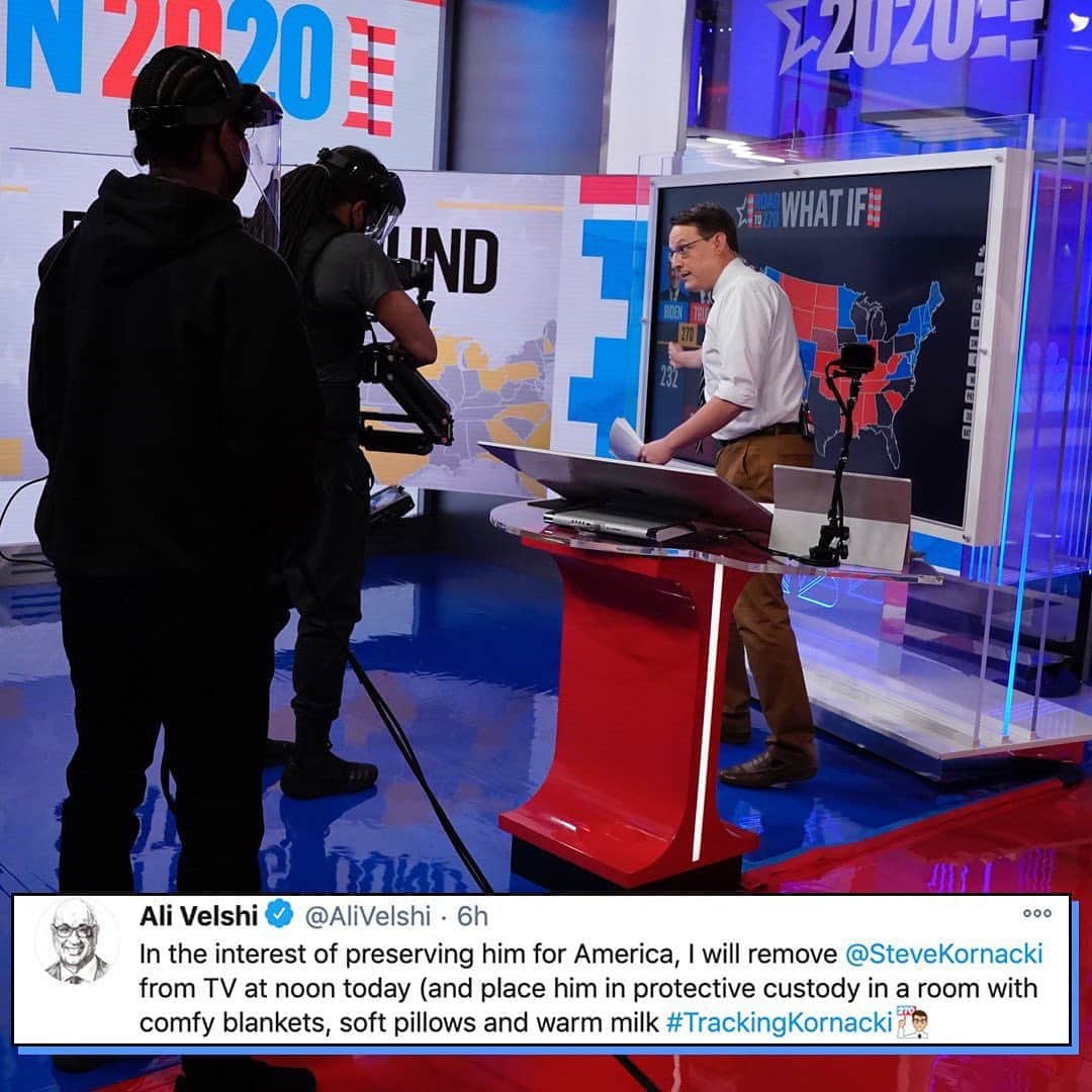 E! Onlineさんのインスタグラム写真 - (E! OnlineInstagram)「When America needed him the most, one "map guy" rose above the rest. #MSNBC's Steve Kornacki—and his khakis—have captured the heart of the nation for his nonstop election coverage. Swipe for the Internet's best reactions. (📷: MSNBC/Twitter)」11月5日 9時32分 - enews