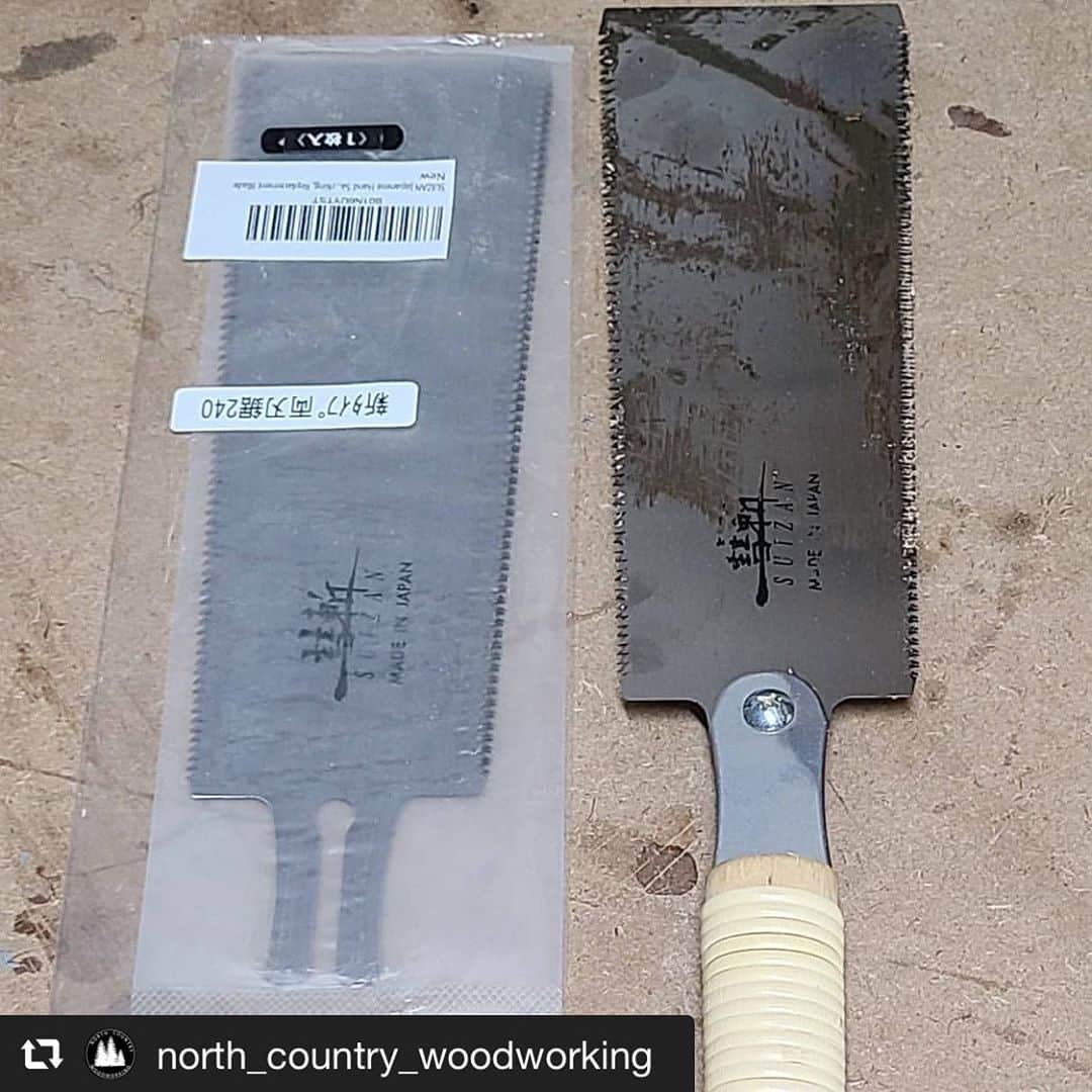 SUIZAN JAPANさんのインスタグラム写真 - (SUIZAN JAPANInstagram)「Thank you from the bottom of our heart for using our saw a lot of times😊﻿ ﻿ #repost📸 @north_country_woodworking﻿ One of my first handsaws I purchased for my shop is this @suizan_japan pull saw. I have used it countless times for everything imaginable. ﻿ ﻿ Best part is they have replacement blades! So mine will be working like new once again!﻿ .﻿ .﻿ .Time to make some Sawdust!!﻿ .﻿ .﻿ .﻿ #countrycrafted #woodshop #woodworkinglove #woodworker #woodworkingisfun #woodworkerlife #woodworking #woodshoplife #woodworkingshop #smallbusiness #smallbusinessowner #southjerseywoodworkers #supportsmallbusiness #adirondacks  #farmhousedecor #farmhousestyle #southjerseywoodworkers  #makersgonnamake  #sawdust #sawdustnation #pullsaw﻿ #suizan﻿ ﻿ #suizanjapan #japanesesaw #japanesesaws #japanesetool #japanesetools #handsaw #ryoba」11月5日 10時10分 - suizan_japan