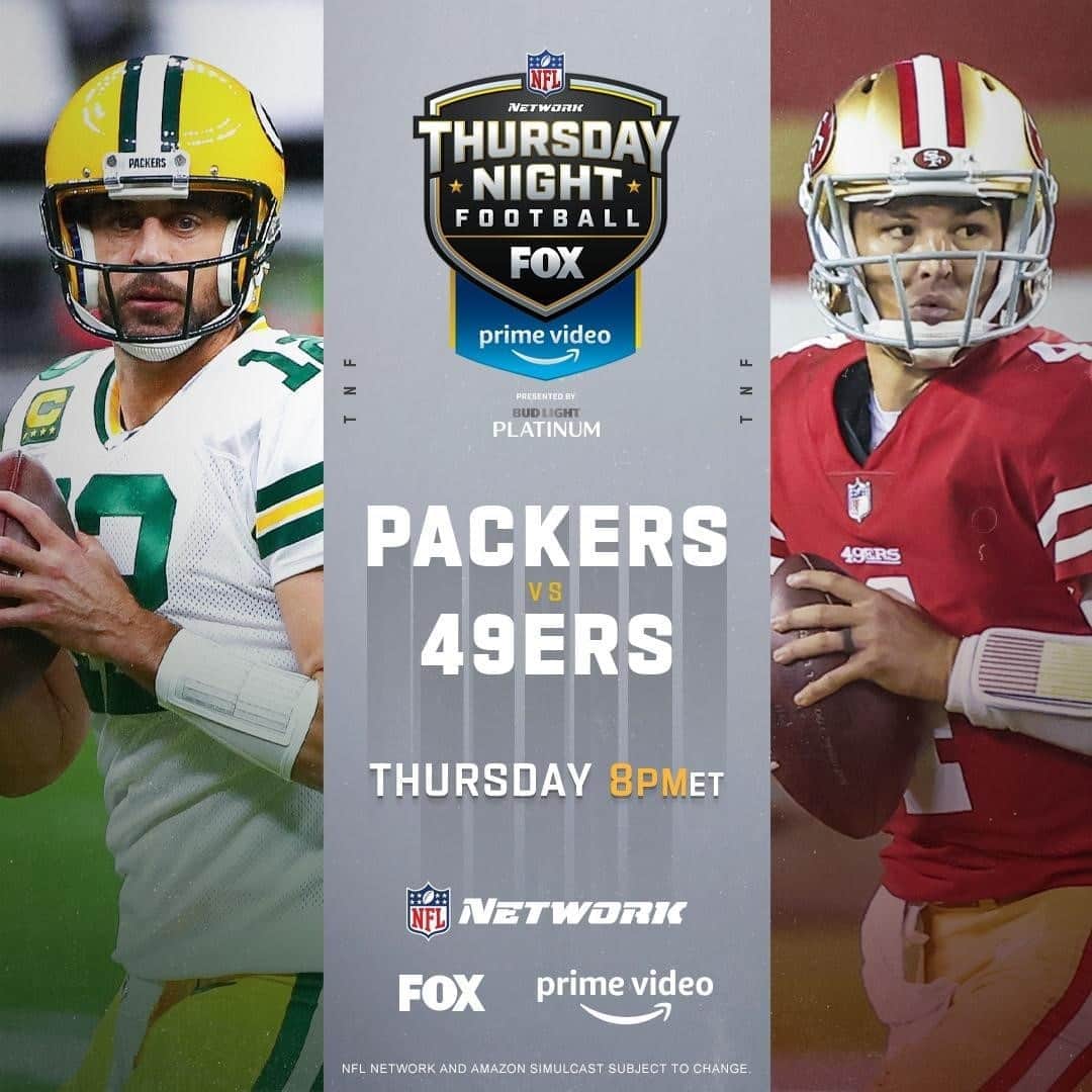 NFLさんのインスタグラム写真 - (NFLInstagram)「@packers vs. @49ers on Thursday Night Football!⁣ ⁣ 📺: #GBvsSF – Thursday 8pm ET on NFLN/FOX/PRIME VIDEO⁣⁣ 📱: nfl.com/TNF」11月5日 10時35分 - nfl
