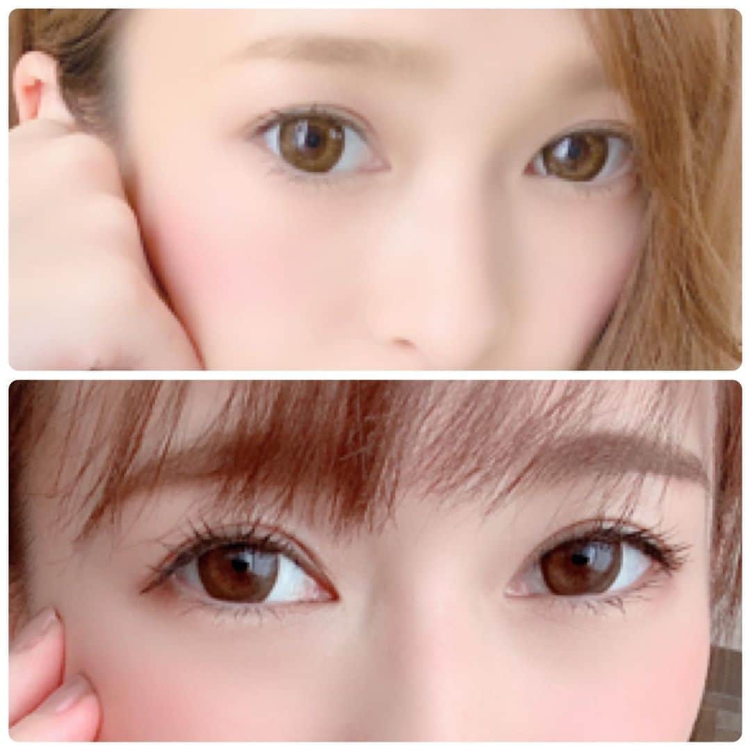 町田亜里香のインスタグラム：「まつ毛美容液を使う前のまつ毛と 昨日撮ったまつ毛⑅︎◡̈︎* もう何ヶ月になるかな？ってくらい 毎日使ってます🥺🥺❤︎ マスカラは同じものを使用してるよ🤣！ . . つけるだけで、 まつ毛が抜けにくくなって ボリュームと長さが変わるかな🥺❤︎ ハイライトにしてあるから よかったらチェックしてみてね🤭✨ マツエクいらずで節約✌️ . . #マツエク #育毛 #まつ育 #まつげ美容液  #まつ毛美容液 #まつ毛 #美容 #シェノリアラッシュセラム」