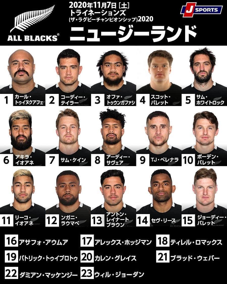 J SPORTSのインスタグラム：「🏉トライネーションズ🏉(ザ・ラグビーチャンピオンシップ)2020  オーストラリア・ワラビーズ -Australia Wallabies- vs. ニュージーランド・オールブラックス -New Zealand All Blacks-  解説🎙藤島大 実況🎙住田洋 開催日📅2020年11月7日 会場🏟サンコープ・スタジアム, ブリスベン  ニュージーランド代表オールブラックス、オーストラリア代表ワラビーズ、そしてアルゼンチン代表ロス・プーマス、世界のラグビーをリードする南半球3か国が2回戦総当たりで優勝を決する。」