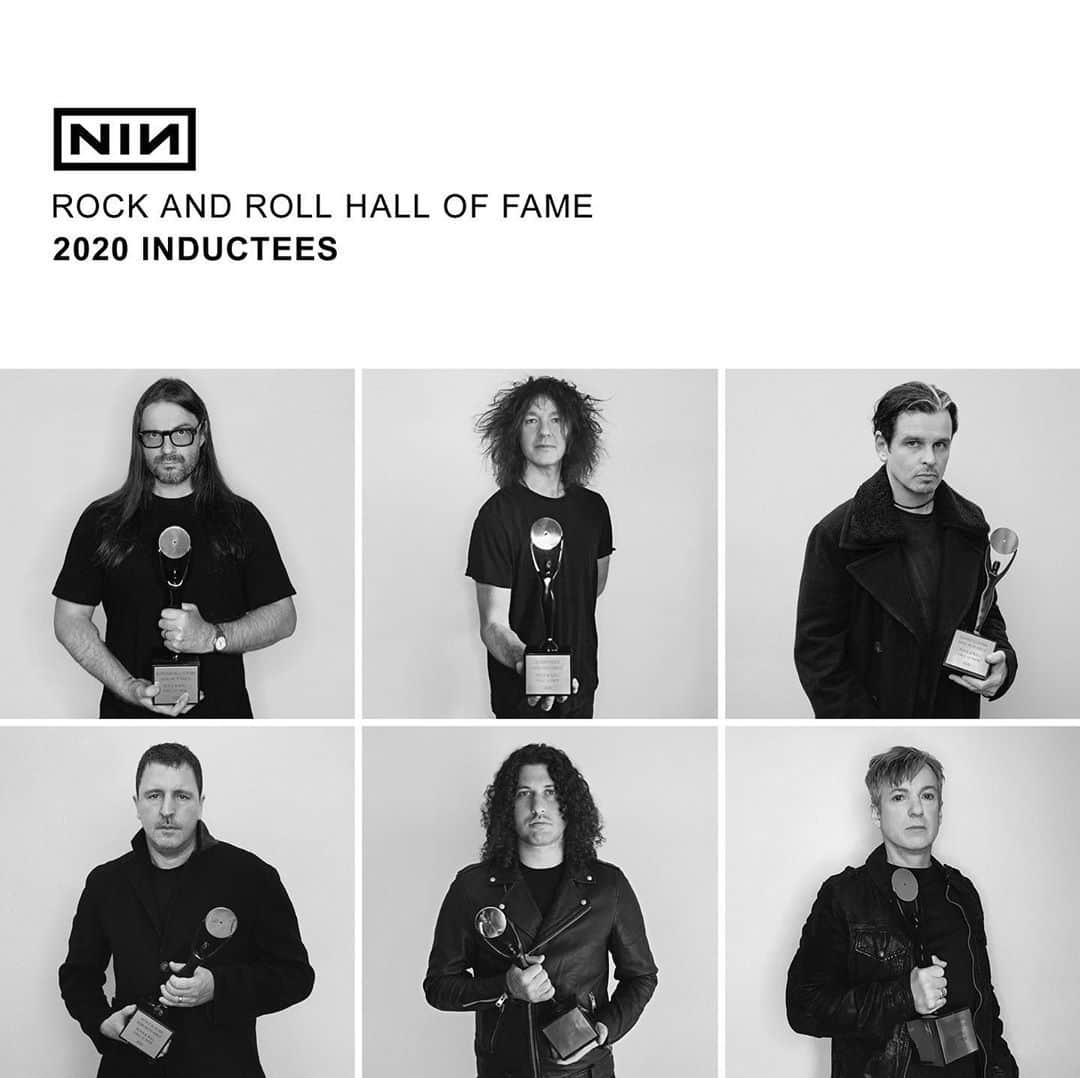 ナイン・インチ・ネイルズのインスタグラム：「Chris Vrenna, Danny Lohner, Robin Finck, Atticus Ross, Alessandro Cortini and Ilan Rubin have shared their thoughts about what it means to be inducted with NIN into the Rock & Roll Hall of Fame. Visit NIN.com for the band members’ statements and a gallery of photos from throughout the years.   Tune in at 11am PST tomorrow for a live Q&A with all seven inductees, hosted by @davidfarrier. Stream live via NIN’s Youtube, Twitter and Facebook profiles.」