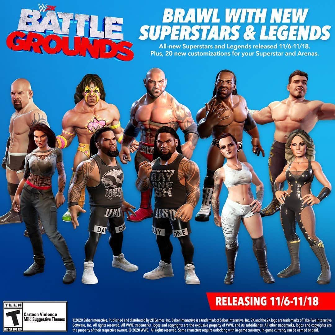 2Kさんのインスタグラム写真 - (2KInstagram)「Didja hear? Some new faces are headed to #WWE2KBattlegrounds! Watch them appear from November 6th through November 18th.」11月6日 3時00分 - 2k