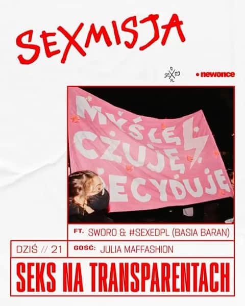 アニヤ・ルービックのインスタグラム：「Tak się cieszę! Dzisiaj @sexedpl rusza z audycją „SEXMISJA” w @newonce_radio !  Co czwartek o godz. 21:00 będziemy z Wami! Możecie też dzwonić i zadawać pytania! Naszą audycję prowadzi @sworo ,do której dołączy nasza psycholożka/seksuolożka @barbara.e.baran oraz dzisiejszy gość specjalny @maffashion_official  temat na wieczór: „Seks na transparentach”  ZAPRASZAM!!! ❤️」