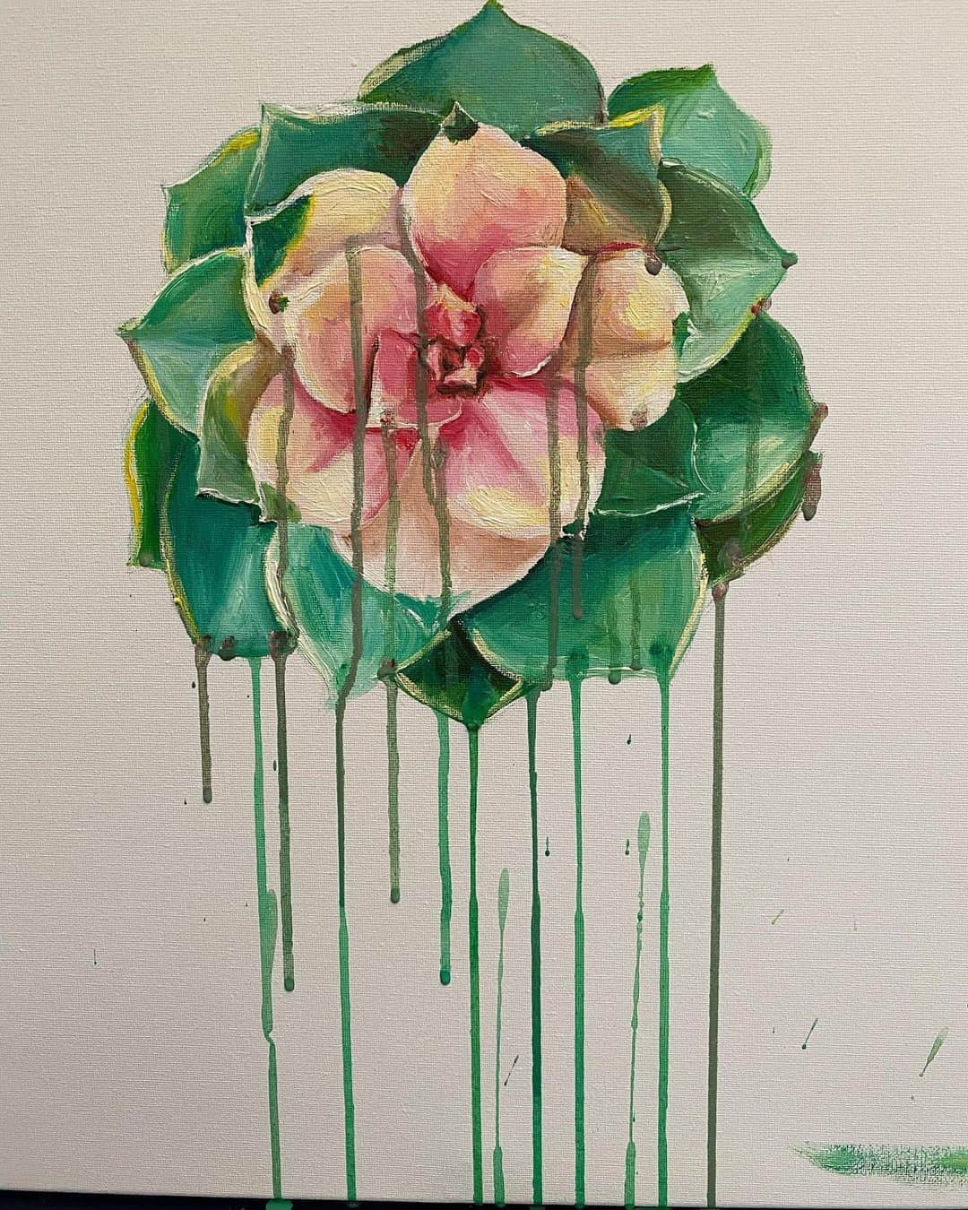 ファーン・コットンのインスタグラム：「New painting for an upcoming secret project. I don’t normally paint flowers or plants but this was relaxing to focus on. #arttherapy #thepowerofpaint #artyfarty」
