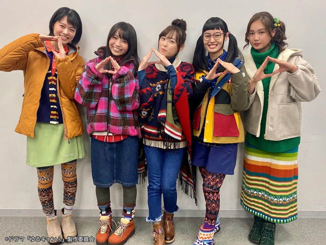 テレビ東京 ドラマ「ゆるキャン△」のインスタグラム：「‪#ドラマゆるキャン2決定‬﻿ 2021年春放送、お楽しみに(ᐡ⸝⸝o̴̶̷̤ ﻌ o̴̶̷̤⸝⸝ᐡ)💫﻿ ﻿ ‪#ゆるキャン2‬ ‪#ゆるキャンΔ‬﻿ ‪#福原遥‬﻿ ‪#大原優乃‬﻿ ‪#田辺桃子‬﻿ ‪#箭内夢菜‬﻿ ‪#志田彩良‬」