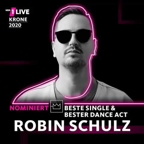 ロビン・シュルツのインスタグラム：「I got two nominations for the German 1Live Krone music award: Best Dance Act and Best Single for "In Your Eyes" 😎  Vote now, we can do this: 1livekrone.de or LINK in Bio」