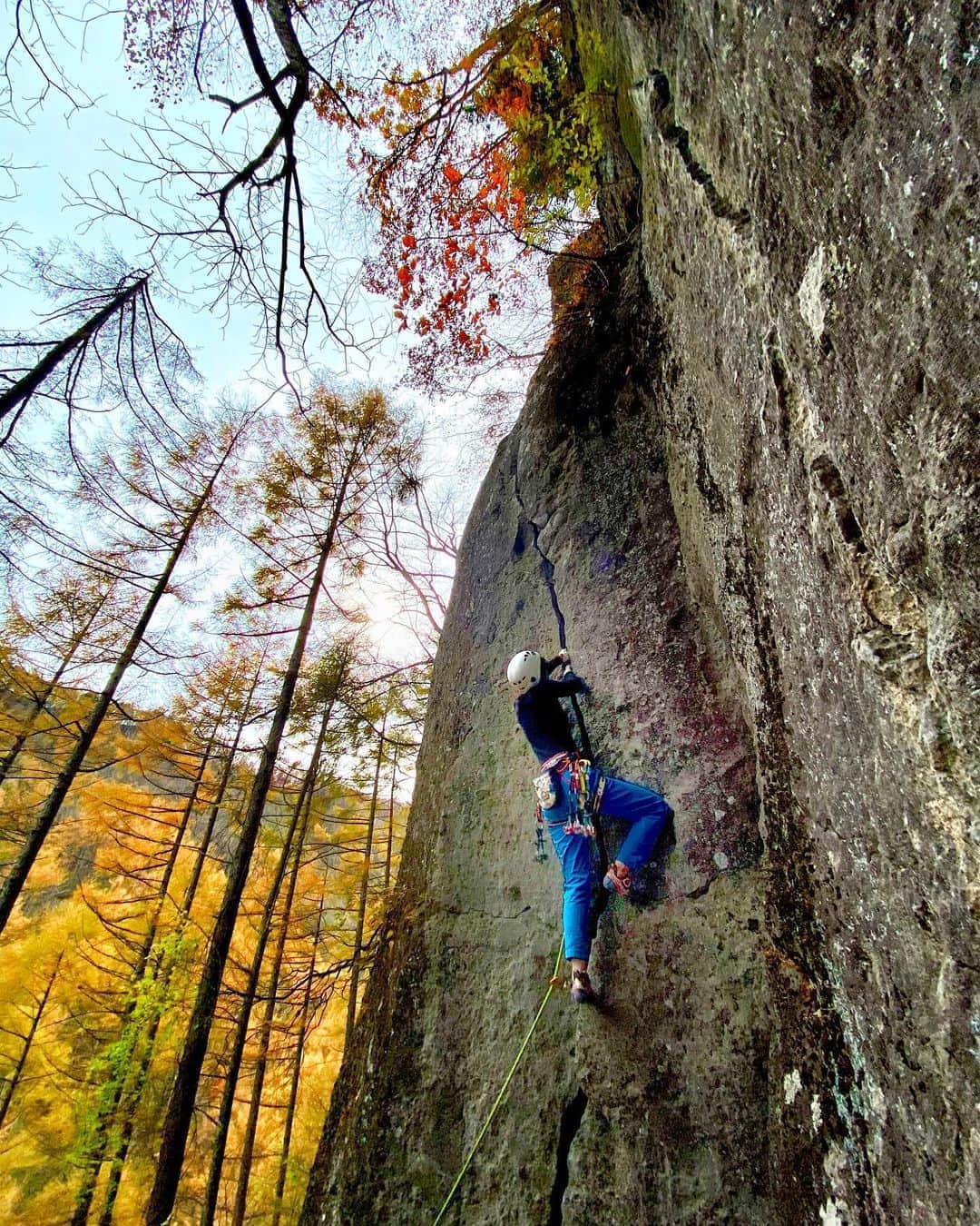 尾上彩さんのインスタグラム写真 - (尾上彩Instagram)「My first trad climbing ever🤩💪 ・ 人生初めて自分でカムをきめて登ったルート🤩💪 ルートの難易度は低いけど、今までに味わったことのない緊張感にめちゃくちゃ痺れた！！！ たくさん練習して、もっと色々なルートが登れるようになりたいな☺️ ・ @patagoniajp @patagonia_climb #climbing #bouldering #climblikeagirl #tradclimbing #クライミング」11月5日 20時56分 - aya_onoe