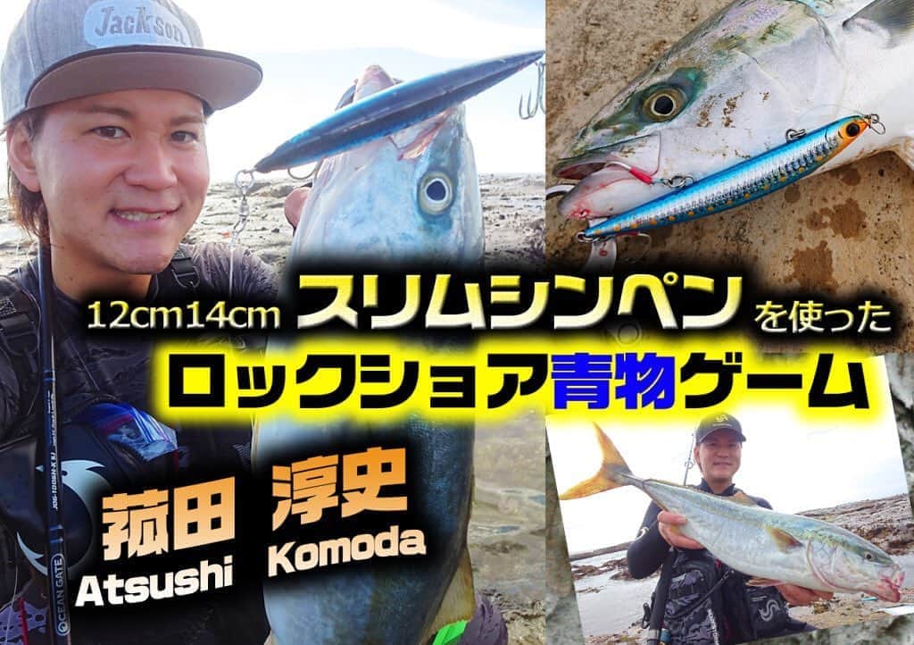 のインスタグラム：「【アスリート12SSPとアスリート14SSP】ロックショア青物ゲームで超効果的なスリムシンペンの使い方を解説  #菰田淳史 #アスリート14SSP #アスリート12SSP #ロックショアゲーム #jacksonlures #ロックショア青物 #ルアーニュース」