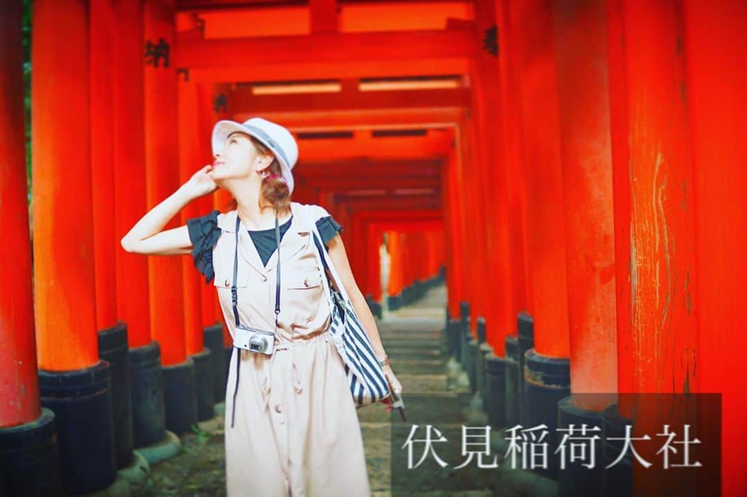 大山恵理乃さんのインスタグラム写真 - (大山恵理乃Instagram)「#京都 #伏見稲荷大社﻿ 果てしなく続く千本鳥居の頂上へ。﻿ ﻿ ﻿ 目に映る景色は美しき。﻿ 体に残る力は限界なり。﻿ ﻿ 山ひとつ分を登るわけで。﻿ めためたしんどい(￣∇￣;)﻿ ﻿ ﻿ pic③→途中で出逢ったニャンニャンは、﻿ 　　　ここにいるからなのか、﻿ 　　　コンコンみたいな顔に見えるのは私だけか？﻿ ﻿ ﻿ pic⑤→頂上！﻿ 　　　がんばって笑てるけどゼーハーしてる。﻿ ﻿ ﻿ でも達成感！﻿ ﻿ ﻿ photographer﻿: @eristavi_official  ﻿ ﻿ #女子旅 #伏見稲荷一ノ峰 #上社神蹟 #日本の絶景 #日本の景色  #猫スタグラム ﻿ #쿄토 #쿄토여행 #일본 #일본여행 #여행스타그램﻿ ﻿#후시미이나리신사 #고양이  #japan #kyoto #kyotojapan #kyototrip #retrip_kyoto #japantravel #japantrip #travelphotography #japan_of_insta #otonatabi_japan #japantravelphoto #photo_travelers ﻿ #fushimiinaritaisha #catstagram #千本鳥居」11月5日 22時19分 - erino_ohyama