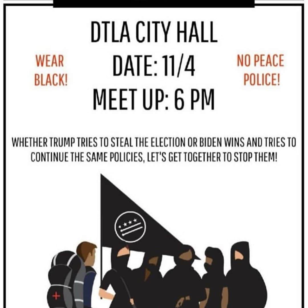 サミーア・アームストロングのインスタグラム：「Another tangible sign that ANTIFA will not stop with a Biden win.  • “Whether Trump tries to steal the election or Biden wins and tries to continue the same policies, let’s get together to stop them!” - Umbrella Squad.」
