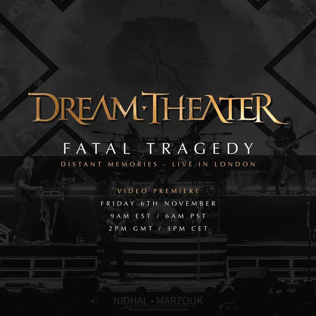 ドリーム・シアターのインスタグラム：「Fatal Tragedy from our new concert film Distant Memories - Live in London will be premiered on our YouTube channel tomorrow (6th November) at 9am EST!   #dreamtheater #fataltragedy #distantmemoriesdt #distantmemories #liveinlondon   📷 by @nidhal_marzouk_pro」