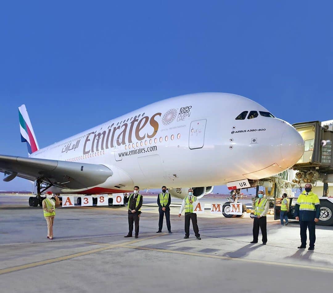 エミレーツ航空さんのインスタグラム写真 - (エミレーツ航空Instagram)「Our flagship A380 is now back in Amman with three weekly flights. ✈️🇯🇴   Enjoy the Emirates @Airbus A380 experience on flights between @DXB and Amman, Cairo, Paris, London Heathrow, Guangzhou and Moscow.   The iconic superjumbo will remain an integral part of our fleet, and will return to more destinations to serve increasing customer demand.   @QAIAirport @parisaeroport @heathrow_airport @dme.aero」11月6日 0時01分 - emirates