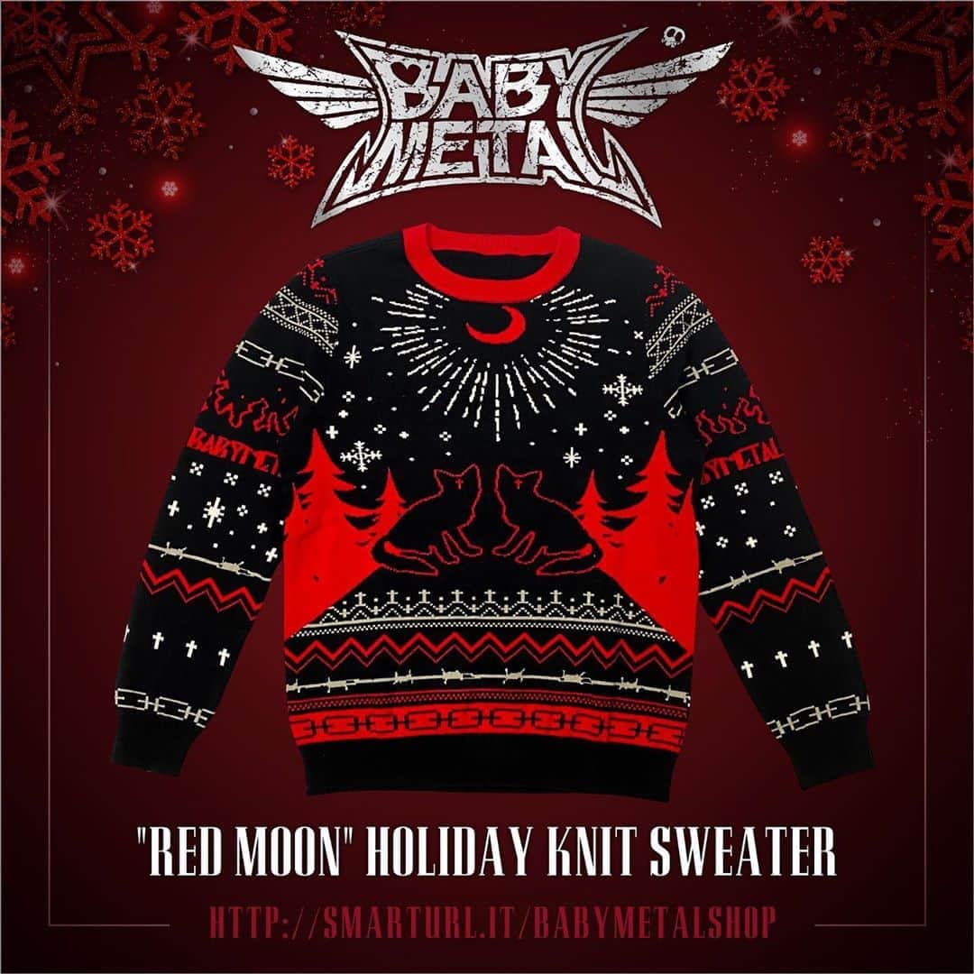 BABYMETALさんのインスタグラム写真 - (BABYMETALInstagram)「BABYMETAL 2020 Holiday Merchandise “RED MOON” Holiday Knit Sweater & Holiday Beanie available exclusively at official US/UK online store. 　 Offering international shipping.  #BABYMETAL #UglySweater #UglyChristmasSweater」11月6日 0時00分 - babymetal_official