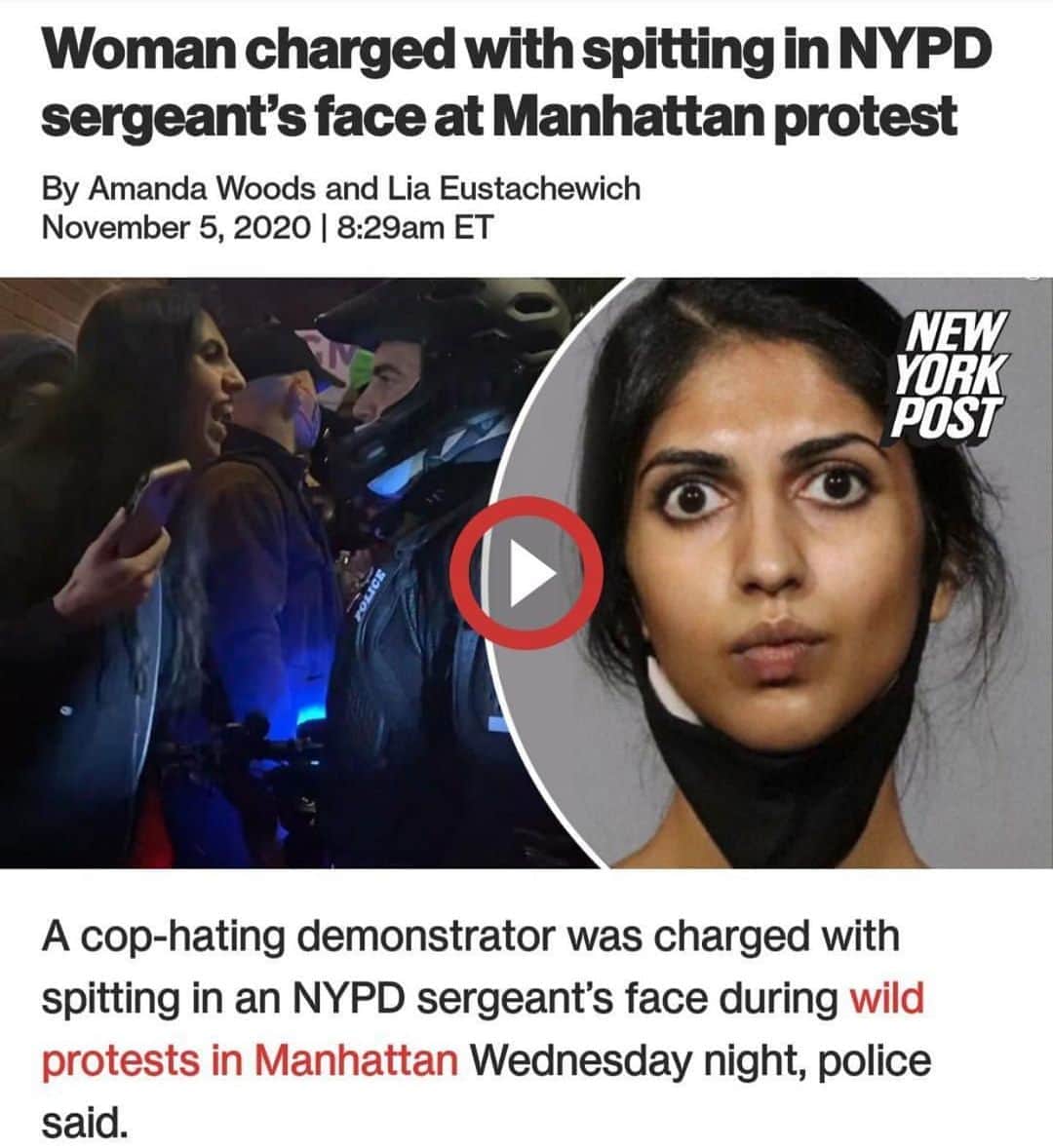 サミーア・アームストロングのインスタグラム：「This demon-strator believes she is the antifascist. • #backtheblue」