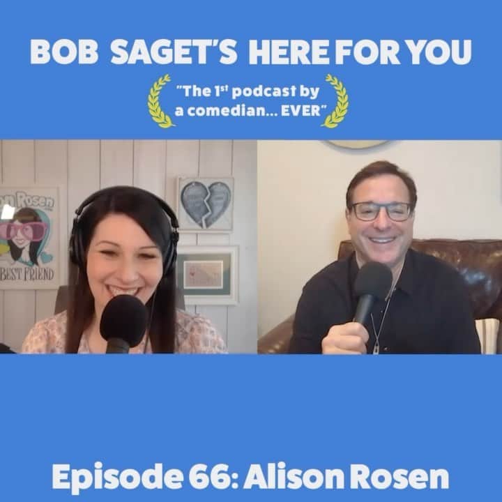 ボブ・サゲットのインスタグラム：「Such a fun conversation on TODAY’S NEW EPISODE with the sweet and adorbs @alisonrosen titled:  “Alison Rosen and Bob Discuss Why We’re All So Exhausted.”   FOLLOW & LISTEN at— https://spoti.fi/38dcQpp  @spotifypodcasts @Spotify  @spotifyuk @spotifyaunz @spotifycanada @spotifymx @spotifysa @spotifysuomi @spotifyfrance @spotifyitaly @spotifysweden @spotifybrasil @spotifypoland @spotifyspain @spotifyasia @spotifyrussia @spotifyde @spotifyjp @spotifylatam @spotifyindia @spotifyargentina @spotifyarabia @spotifyksa @spotifynl @studio71us  @studio71uk @studio71fr @studio71it #comedypodcast #podcast」