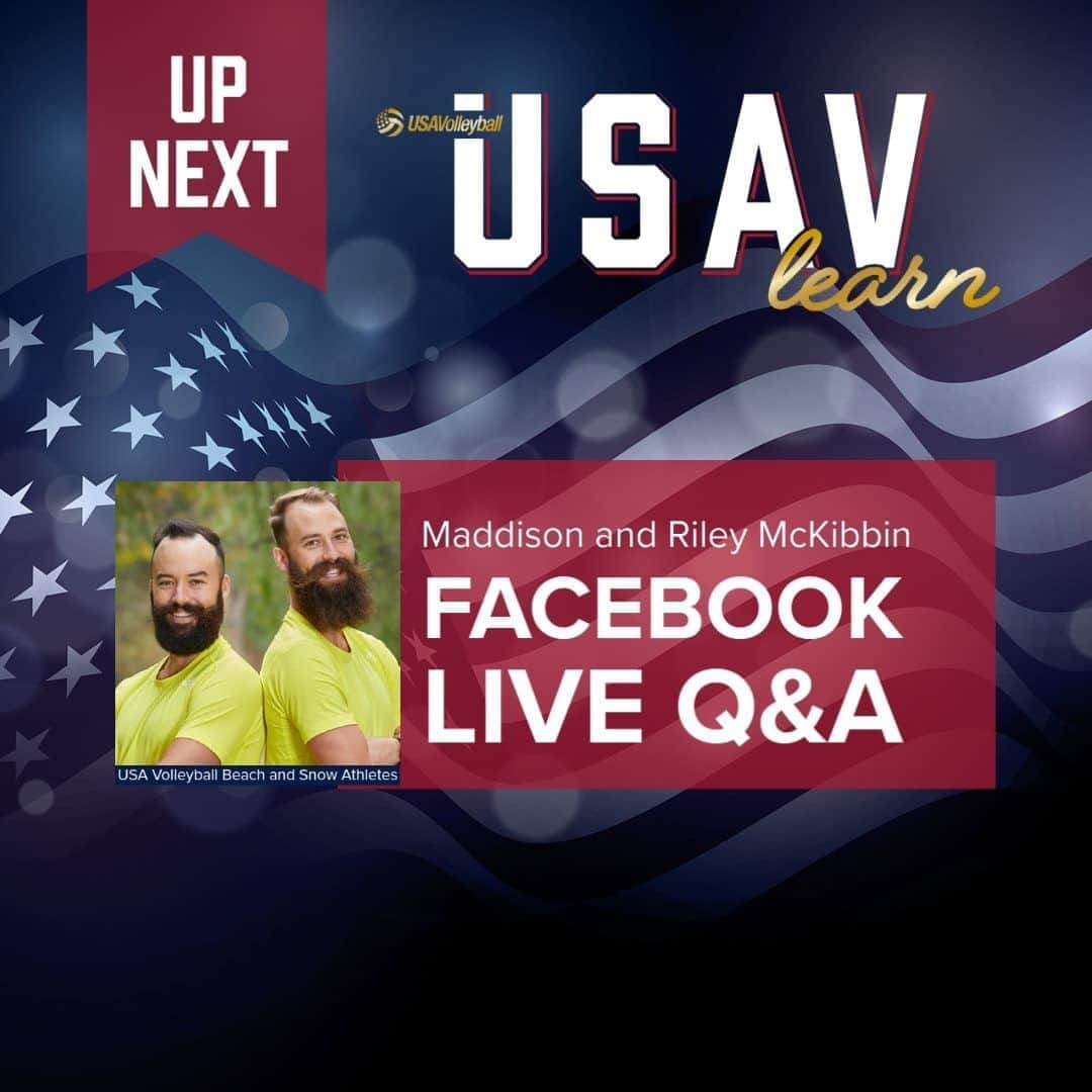 USA Volleyballさんのインスタグラム写真 - (USA VolleyballInstagram)「Join us and the McKibbin brothers 🧔🏻🧔🏻 TOMORROW on the USA Volleyball Facebook at 12:30pm PT for special #USAVlearn Live Q&A! Maddison and Riley will talk about #beachvolleyball during the pandemic, #snowvolleyball, their experience on @theamazingrace 🌎 and more!  What do you want to know? 🤔 Drop your questions in the comments and tune in tomorrow to see if they answer yours!」11月6日 6時30分 - usavolleyball