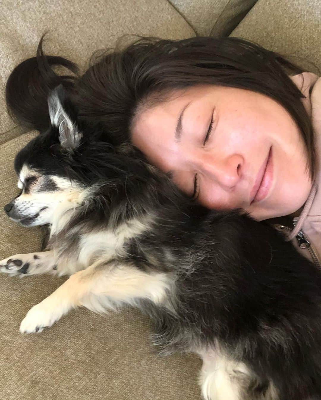 小野真弓さんのインスタグラム写真 - (小野真弓Instagram)「おはようございます☺️ ちょっと久しぶりのお休みです😆✨ ハナハルpower充電中🔋🐶🐶⚡️ ごろごろごろごろー( ´ ▽ ` )🌞 ほっぺがあったかい😪 今日も良い一日を🌈 #チワワ#ハナちゃん #チワマル#ハルくん#もっけもけ #いぬすたぐらむ #いぬばか部 #chihuahua#maltese#mixdog#doglover #dogstagram #ごろごろ家族#早起き家族#犬のいる暮らし#千葉暮らし 昨日の仕事終わりに見た富士山🗻at 鎌倉市 遠くからでも、富士山は偉大だ✨(*´꒳`*)」11月6日 6時35分 - hanaharuaroi