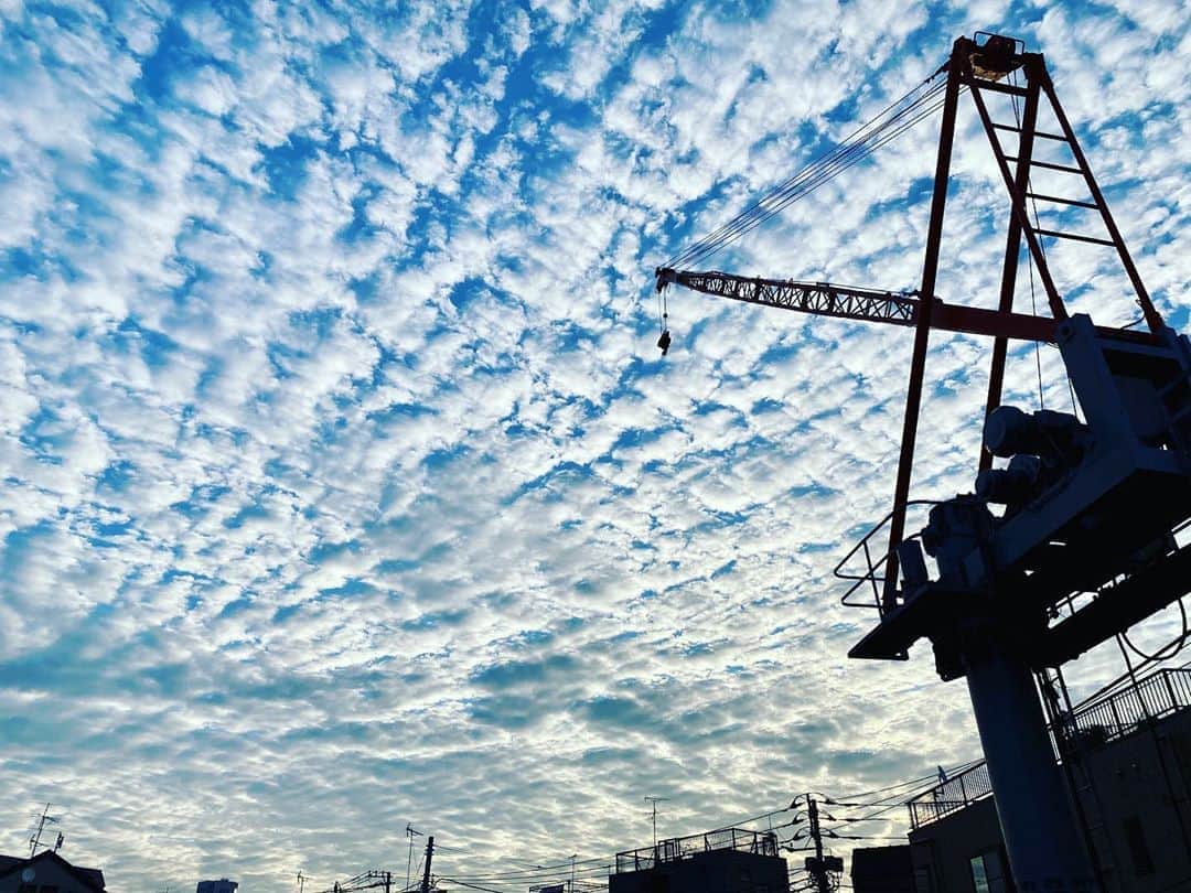 広崎うらんのインスタグラム：「朝雲のキルティング  #朝 #雲」