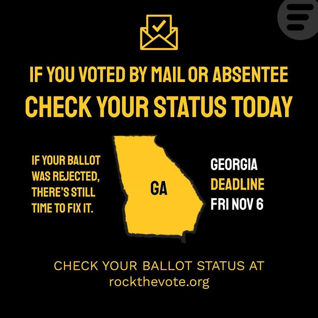 エレン・デジェネレスさんのインスタグラム写真 - (エレン・デジェネレスInstagram)「If you voted absentee, check the status of your ballot NOW! If it was rejected, you may still have a chance to correct it and make sure your vote counts. Track your ballot today (link in bio), and call 866-OUR-VOTE if you need help. #counteveryvote #electionprotection」11月6日 10時14分 - ellendegeneres