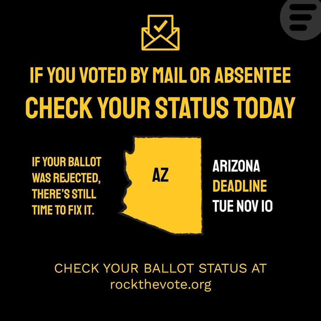 エレン・デジェネレスさんのインスタグラム写真 - (エレン・デジェネレスInstagram)「If you voted absentee, check the status of your ballot NOW! If it was rejected, you may still have a chance to correct it and make sure your vote counts. Track your ballot today (link in bio), and call 866-OUR-VOTE if you need help. #counteveryvote #electionprotection」11月6日 10時14分 - ellendegeneres