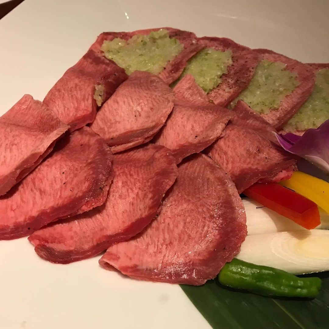 戸田めぐみのインスタグラム：「先日は、お疲れ様焼肉でした。  #焼肉 #タン塩」