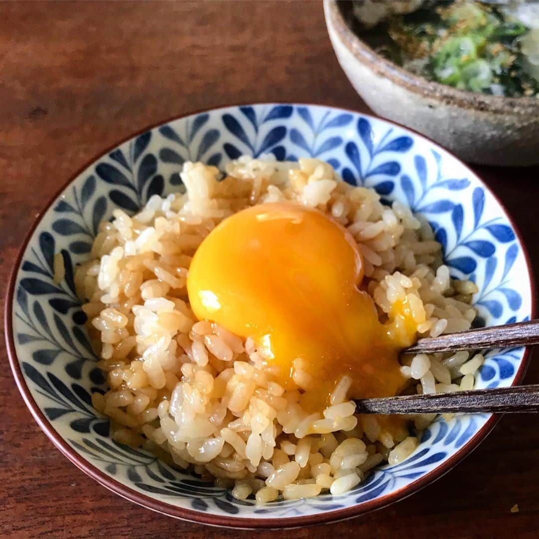 山本ゆりさんのインスタグラム写真 - (山本ゆりInstagram)「レシピでもないけど、贅沢なオススメご飯。﻿ ﻿ 【濃厚卵黄めし】﻿ ﻿ ①熱々ご飯(小盛り)に、先にだししょうゆか醤油を混ぜておく。﻿ ﻿ ★だししょうゆは毎度お馴染みキッコーマンさんのものを使ってます。(国産だし原料にこだわり化学調味料無添加で、常温で鮮度保つ液ダレせーへんあのボトルで1本350円くらいってめっちゃ良くない？コーヒー3倍分の値段でいいねんで)←お前のコーヒーの値段の感覚どないなってんねん﻿ ﻿ ②卵黄をのせ、好みでゴマ油、足りなければ醤油をたらす。まろやかさがたまりません。﻿ ﻿ ★いつもやってますわ！て方すみません。﻿ ﻿ ここに1つ前の投稿の卵白スープ(チンするだけの)を添えるのがオススメです‼️﻿ ﻿ 今回は乾燥ワカメ入り。コレ覚えてから、コレ食べたさに卵黄だけ使ったりするようになったわ…﻿ ﻿ #レシピ #簡単レシピ #おうちごはん #料理 #晩ご飯　#卵かけご飯　#TKG #とか言わんで」11月6日 18時12分 - yamamoto0507