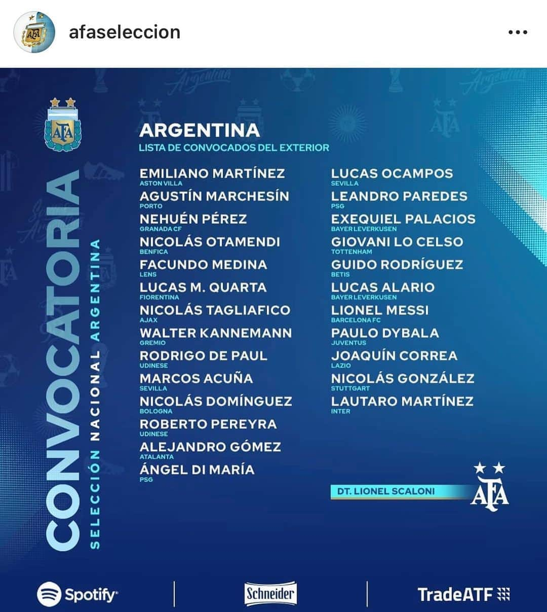 ダミアン・マルティネスさんのインスタグラム写真 - (ダミアン・マルティネスInstagram)「Siempre un orgullo estar con la mejor selección 🇦🇷 ❤️ @afaseleccion」11月6日 19時37分 - emi_martinez26