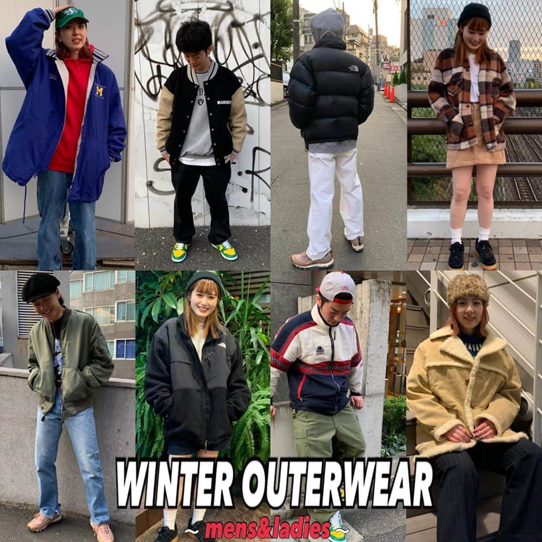 のインスタグラム：「#原宿シカゴ原宿店  ・ 【冬アウター特集】 ・ 男女問わず冬アウターを多種多様ご用意しております😆✨ 原宿店メンズ、レディーススタッフ一押しのコーディネイトを是非ご覧下さい✌️ ・ 新商品、毎日入荷‼️ ご来店をお待ちしております🗽 ・ 【アクセス】 原宿シカゴ原宿店 東京都渋谷区神宮前6-31-15 2F ℡03-6727-5505 営業時間 12時〜20時(短縮営業中) JR原宿駅東口から徒歩3分 東京メトロ明治神宮前駅3番出口から徒歩2分 ・ #winter#fashion#style#outer#cpo#fleece#ma1#down#thenorthface#kappa#原宿#原宿シカゴ#古着#古着屋#古着女子#古着男子#フルジョ#フルダン#下北沢#吉祥寺#京都 #harajuku#harajukuchicago#usedstyle#vintage #데일리룩 #옷스타그램」