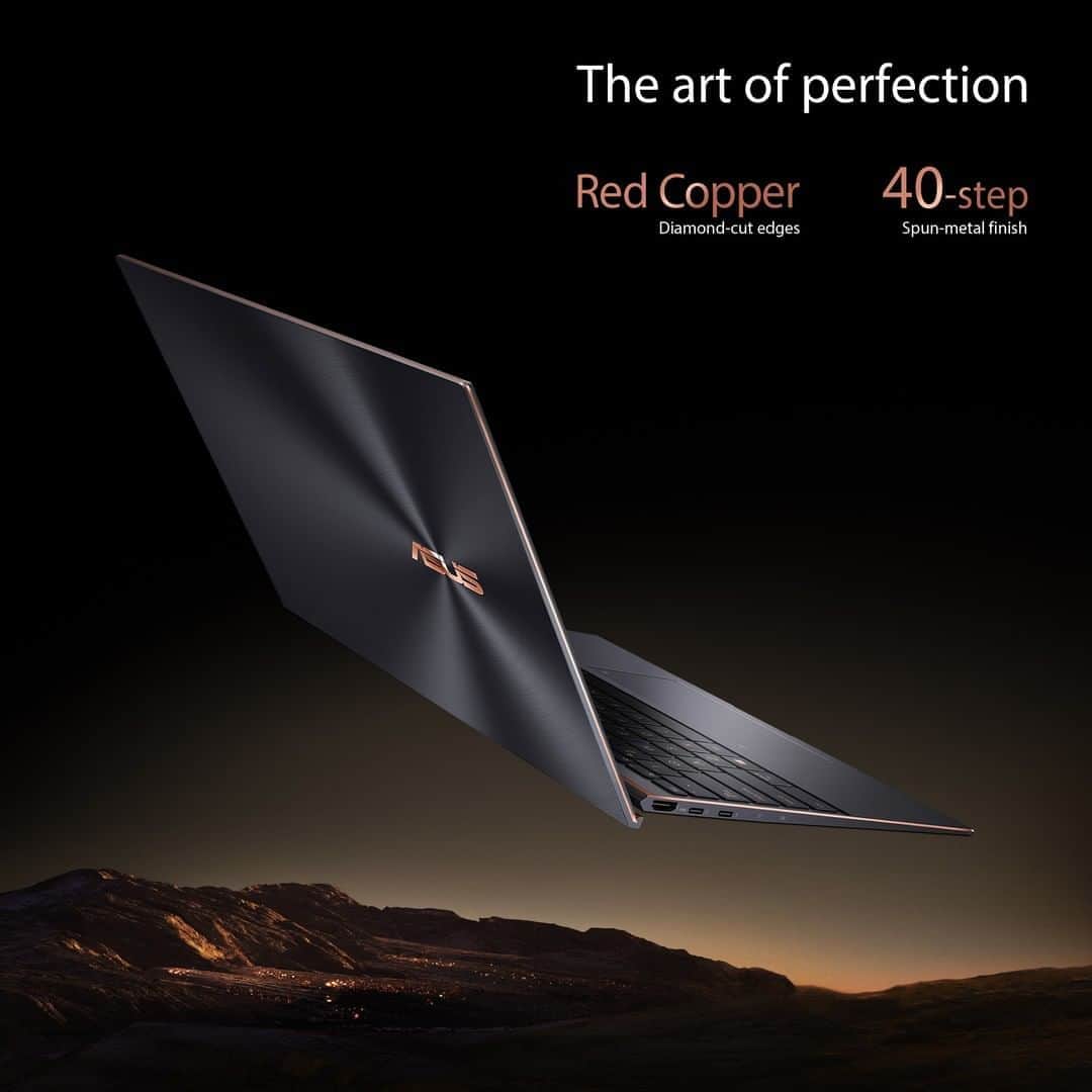 ASUSさんのインスタグラム写真 - (ASUSInstagram)「With a sophisticated new Jade Black livery featuring Red Copper diamond-cut edges, the thin, light and powerful ASUS #ZenBook S laptop is truly #BuiltforBrilliance.」11月6日 19時55分 - asus