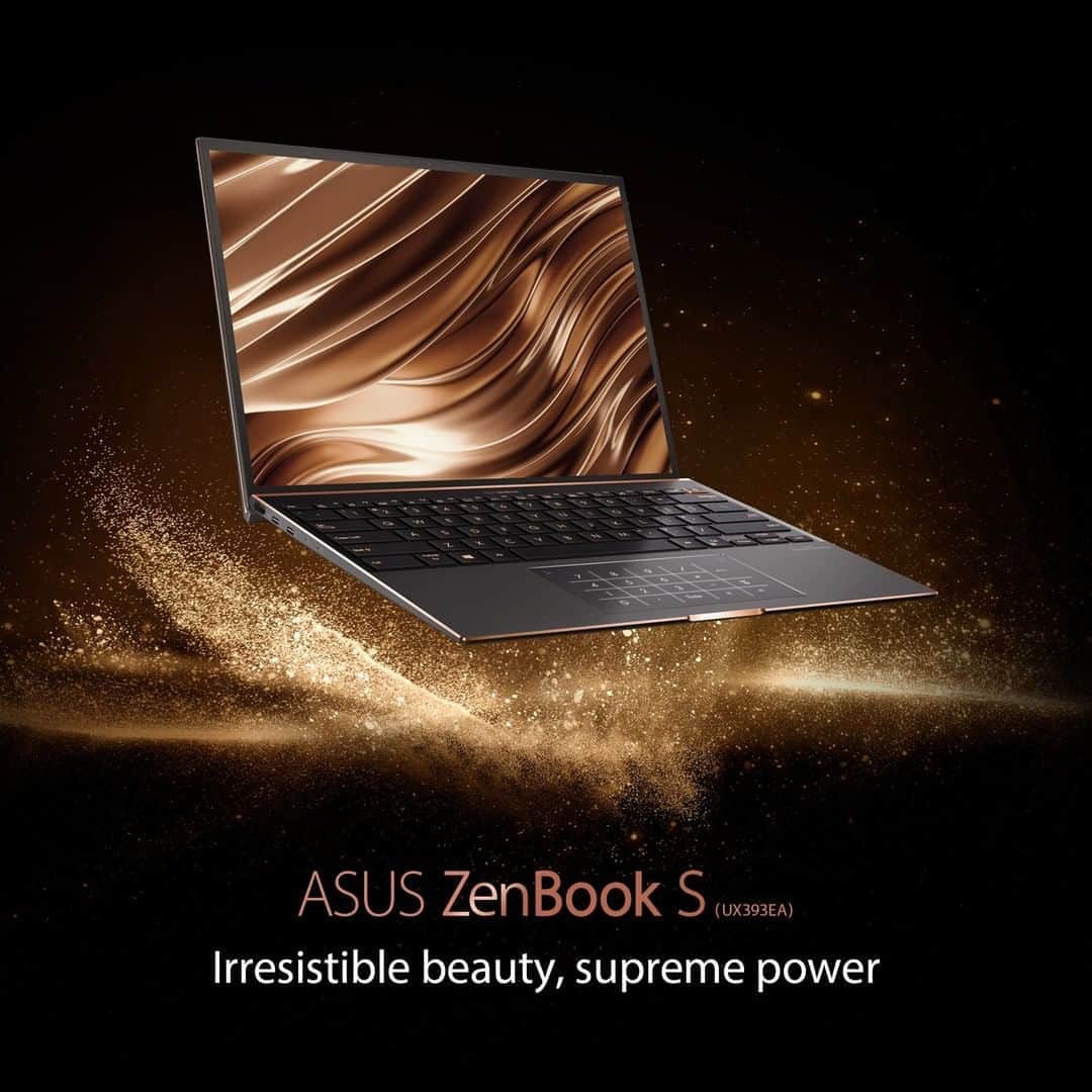ASUSさんのインスタグラム写真 - (ASUSInstagram)「With a sophisticated new Jade Black livery featuring Red Copper diamond-cut edges, the thin, light and powerful ASUS #ZenBook S laptop is truly #BuiltforBrilliance.」11月6日 19時55分 - asus