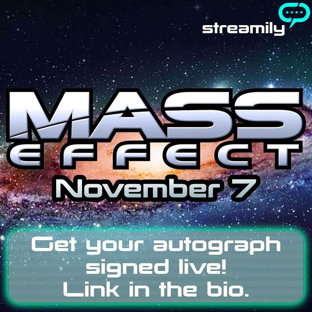 ラファエル・スバージさんのインスタグラム写真 - (ラファエル・スバージInstagram)「Apologies for the late notice, but I'm happy to announce that I'll also be signing autographs after the #MassEffect #N7 reunion panel tomorrow, too! Check out streamily.com/raphaelsbarge, and you can watch the signing here tomorrow at 3:30 Eastern/12:30 Pacific.  Clickable link is in my bio.」11月7日 6時54分 - raphaelsbarge