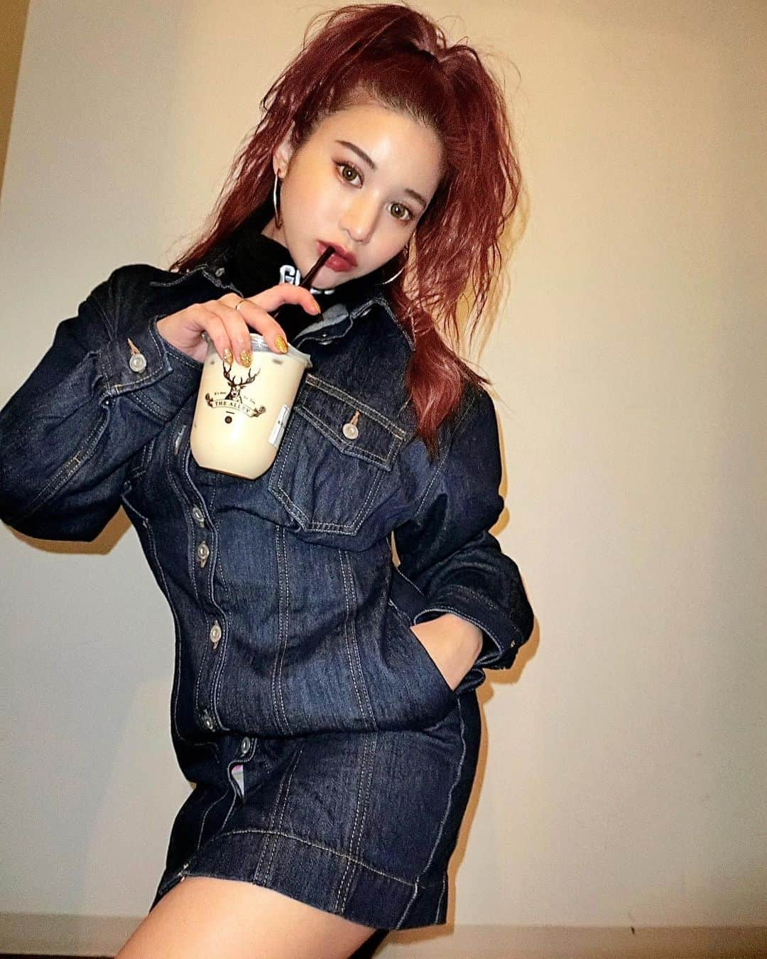 Yuriyaさんのインスタグラム写真 - (YuriyaInstagram)「💋 #gcds #moussy #ootd #redhair #onfleek #私服」11月6日 22時20分 - yuriya_michelle