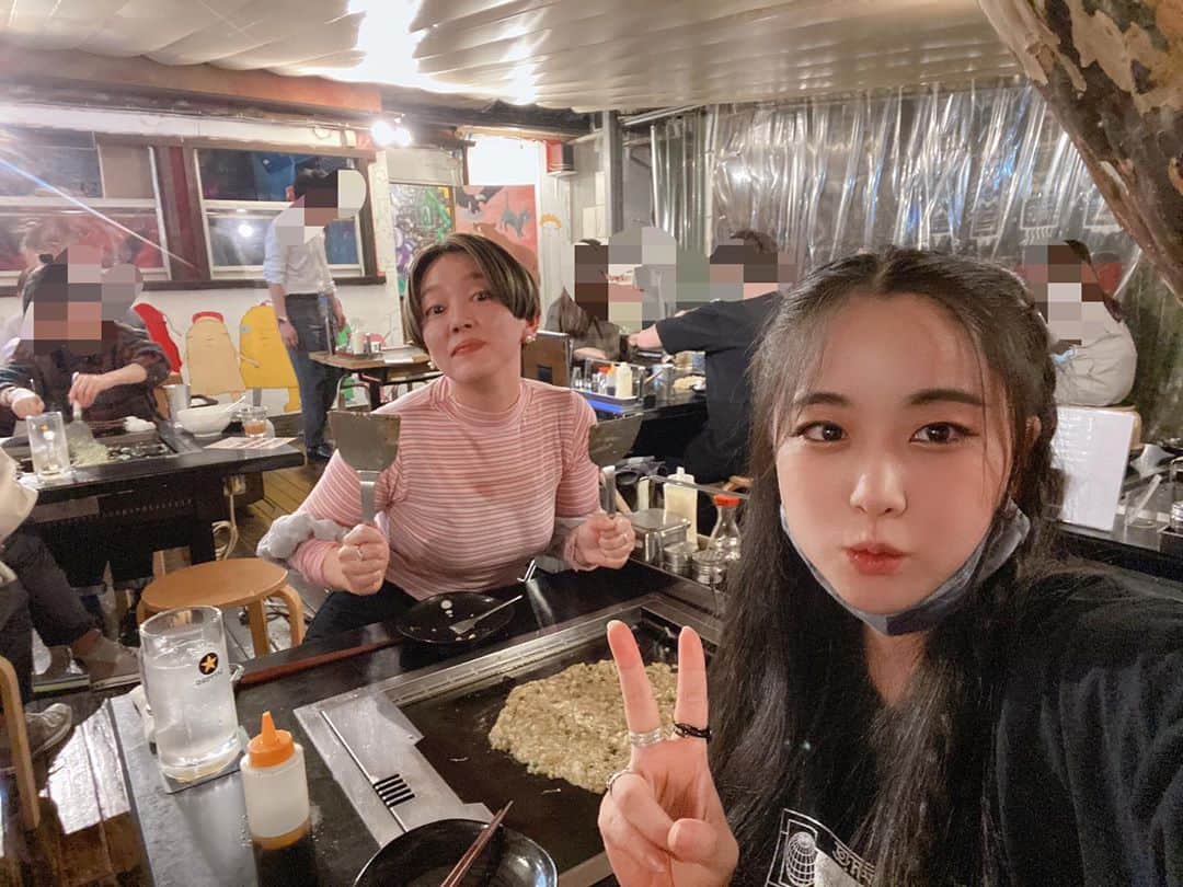 テンテンコのインスタグラム：「おたこすんと🐙 もんじゃ&堀道広さん スペシャルコースでした。」