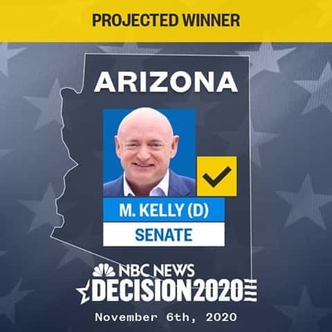 NBC Newsさんのインスタグラム写真 - (NBC NewsInstagram)「BREAKING: Mark Kelly wins U.S. Senate race in Arizona, NBC News projects.」11月7日 1時21分 - nbcnews