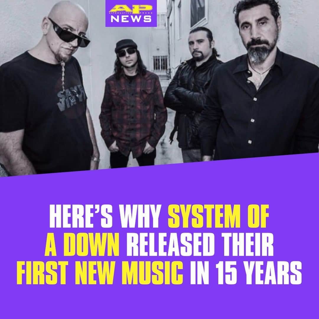 Alternative Pressさんのインスタグラム写真 - (Alternative PressInstagram)「LISTEN: @systemofadown are back with their first new music in 15 years that is bringing attention to an ongoing world conflict you may not be aware of⁠ LINK IN BIO⁠ .⁠ .⁠ .⁠ #systemofadown #soad #systemofadownnewmusic #altpress #alternativepress」11月7日 2時03分 - altpress
