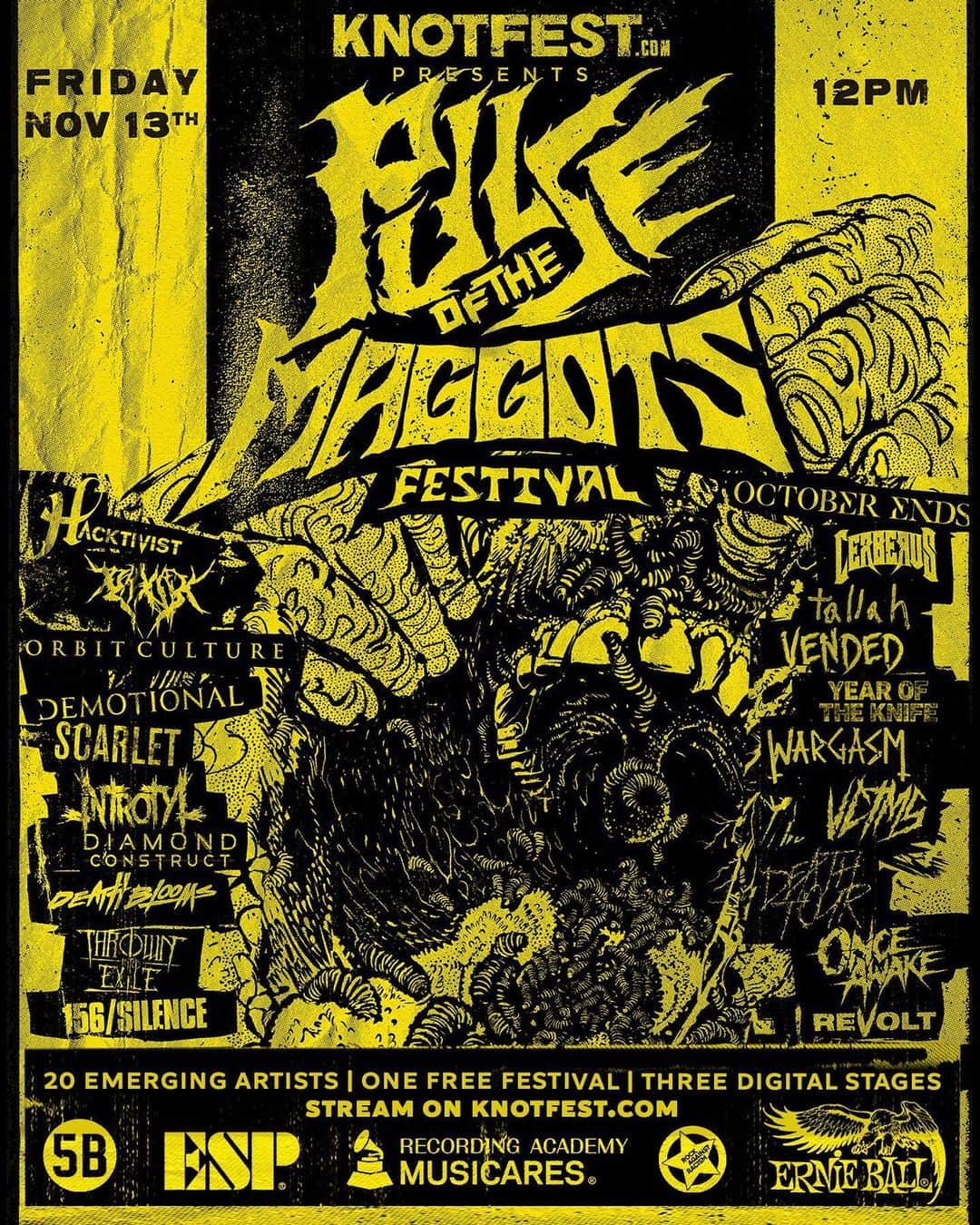 Slipknotさんのインスタグラム写真 - (SlipknotInstagram)「@KNOTFEST Presents: Pulse of the Maggots Fest — a FREE festival coming Friday, November 13, comprised of 3 digital stages of performances from 20 of the best emerging artists. Each artist will be producing a new and unique set, streaming exclusively at knotfest.com. Visit knotfest.com for more info. ‬#pulseofthemaggotsfest」11月7日 2時37分 - slipknot
