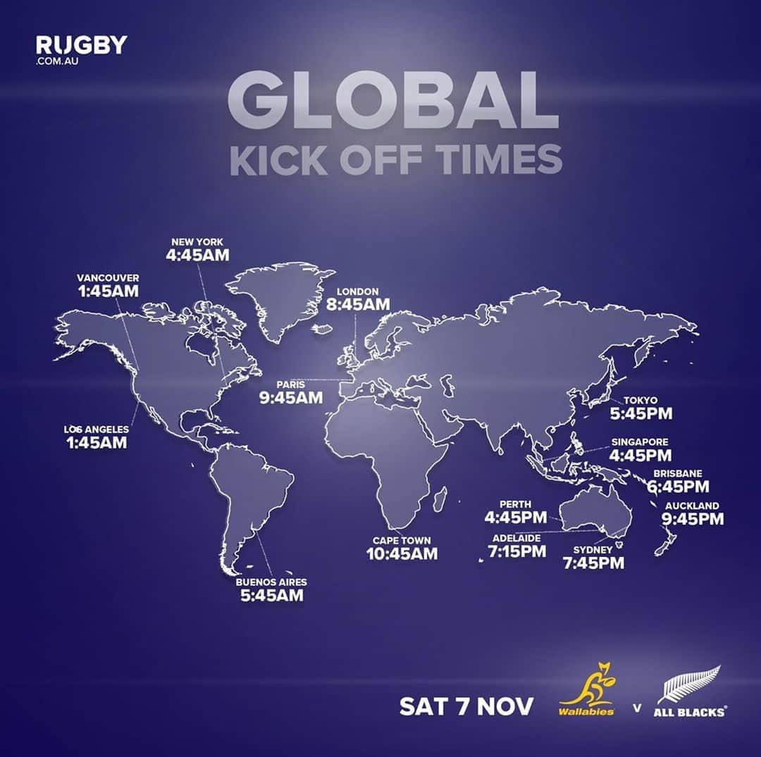 ラグビーオーストラリア代表さんのインスタグラム写真 - (ラグビーオーストラリア代表Instagram)「⏰ Set your alarms for #AUSvNZL in @etoro_official #TriNations.⠀ ⠀ #AUSvNZL #BledisloeCup ⠀ 🗓️ TONIGHT 7.45pm AEDT⠀ 🏟️ Suncorp Stadium, Brisbane ⠀ 🎟️ @ticketekaustralia⠀ 📺 Foxtel and Channel 10」11月7日 5時15分 - rugbycomau