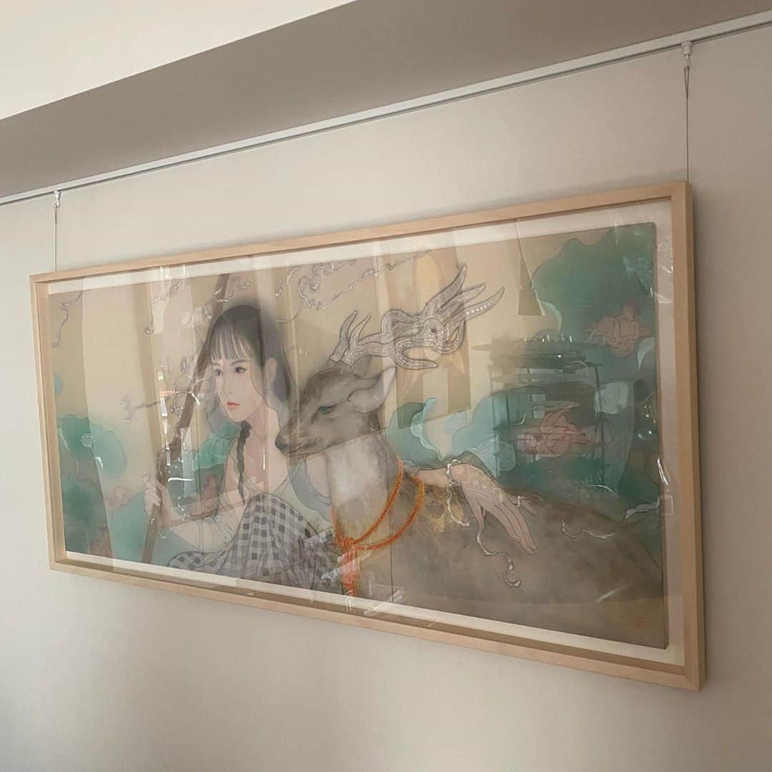 松本隆さんのインスタグラム写真 - (松本隆Instagram)「山本有彩の「行雲流水」が額装されて、我が家のリビングの壁にかかった。」11月7日 15時10分 - takashi_matsumoto_official