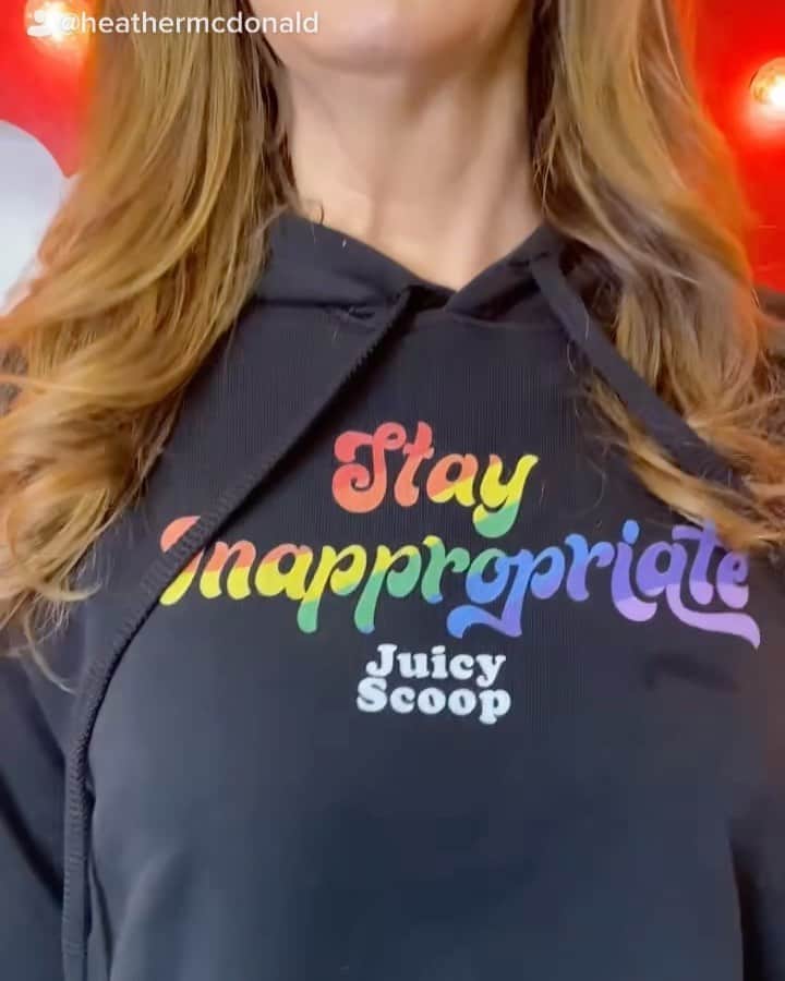 ヘザー・マクドナルドのインスタグラム：「Here a just a few of my latest Juicy Scoop merch now available! ✨ Check it out at HeatherMcDonald.Net  link in bio the click store and then podswag you will see all the choices and you can pick any size  #juicyscoop #podcastersofinstagram #podcastmerch #imadelight #stayinnapropriate #stunnin #stunningchallenge #transitions #tiktok #rainbow #hookerlite」