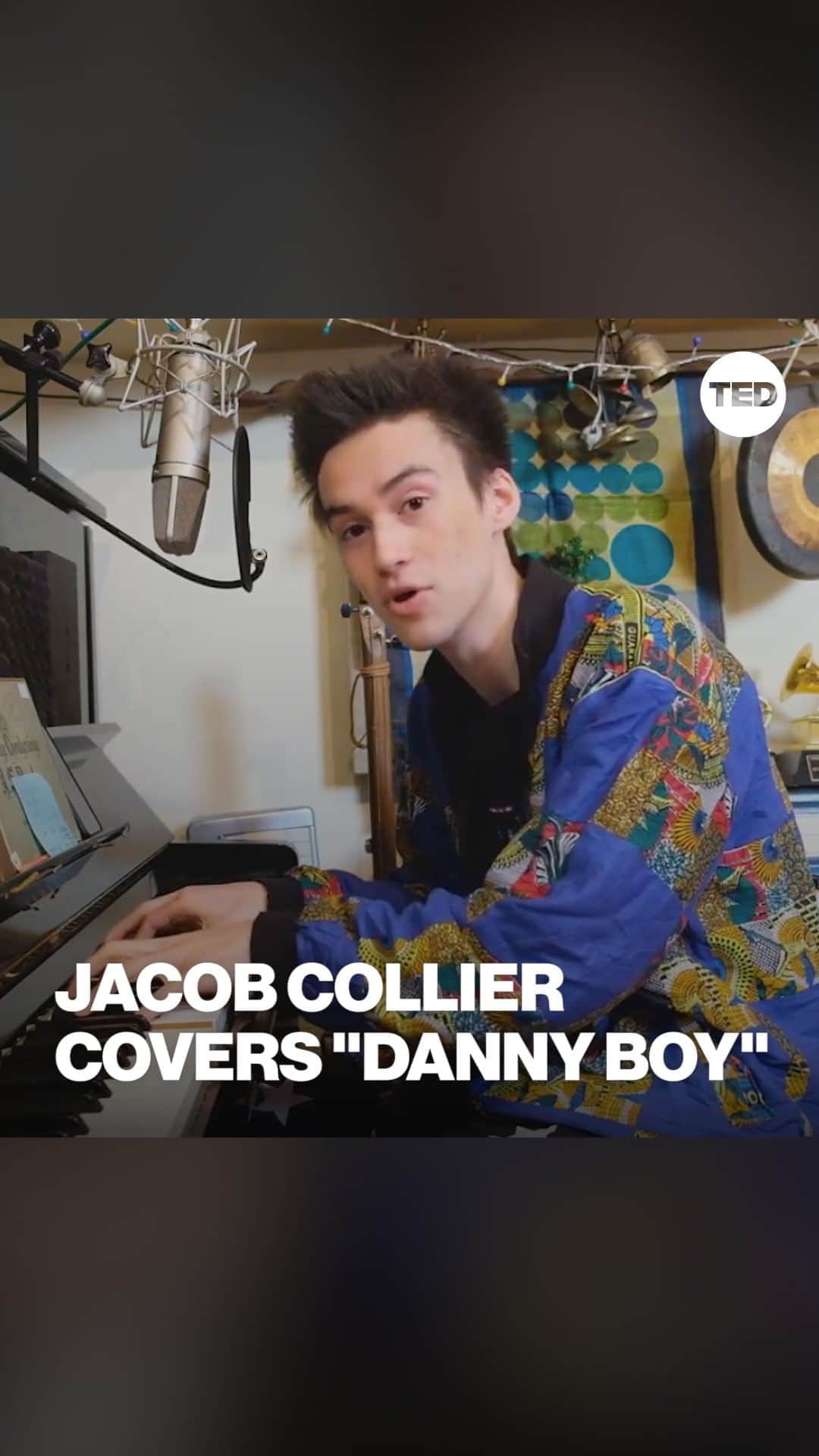 TED Talksのインスタグラム：「More rest and relaxation? You got it! Let Grammy Award-winning artist @JacobCollier's gorgeous rendition of "Danny Boy" give you a moment of reprieve from anything — and everything — that’s bringing you stress! The multi-talented musician joined TED live from his home in London back in April to showcase his virtuosic vocal, piano and guitar skills. You can watch the full, dreamy set from Jacob here: http://t.ted.com/q0rk8hK #TEDMusicFridays」