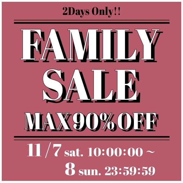 NINEのインスタグラム：「【NINE outlet Online Limited Event】 今日明日の2日間、NINE outlet公式オンライン限定でFAMILY SALEを開催中！ 今までのNINEの商品がMAX90％OFF、そしてFAMILY SALE期間だけ販売商品も増えております★ 人気商品は早く完売してしまいますので、ぜひお見逃しなく！！ FAMILY SALE対象商品は @nine_official_outlet TOP🔗から✔︎」