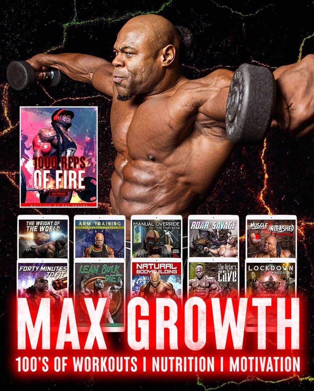 カイ・グリーンのインスタグラム：「💪🏾NEW MAX GROWTH BUNDLE 🔥1000 Rep Program Included! Available Now on Trainwithkai.com  This 31 program bundle is not for the weak hearted I give you months of workouts movements and show you the path.  WANT TO LEARN MORE - CLICK LINK IN BIO  You gotta be willing to put in the work!! Prepare yourself to Train With Kai!!  🔥31 Different Programs - $15.00 USD 📝Detailed Descriptions 💪🏾Learn Muscle Anatomy 💦Full Intense Workouts 📚350+ Detailed Pages」