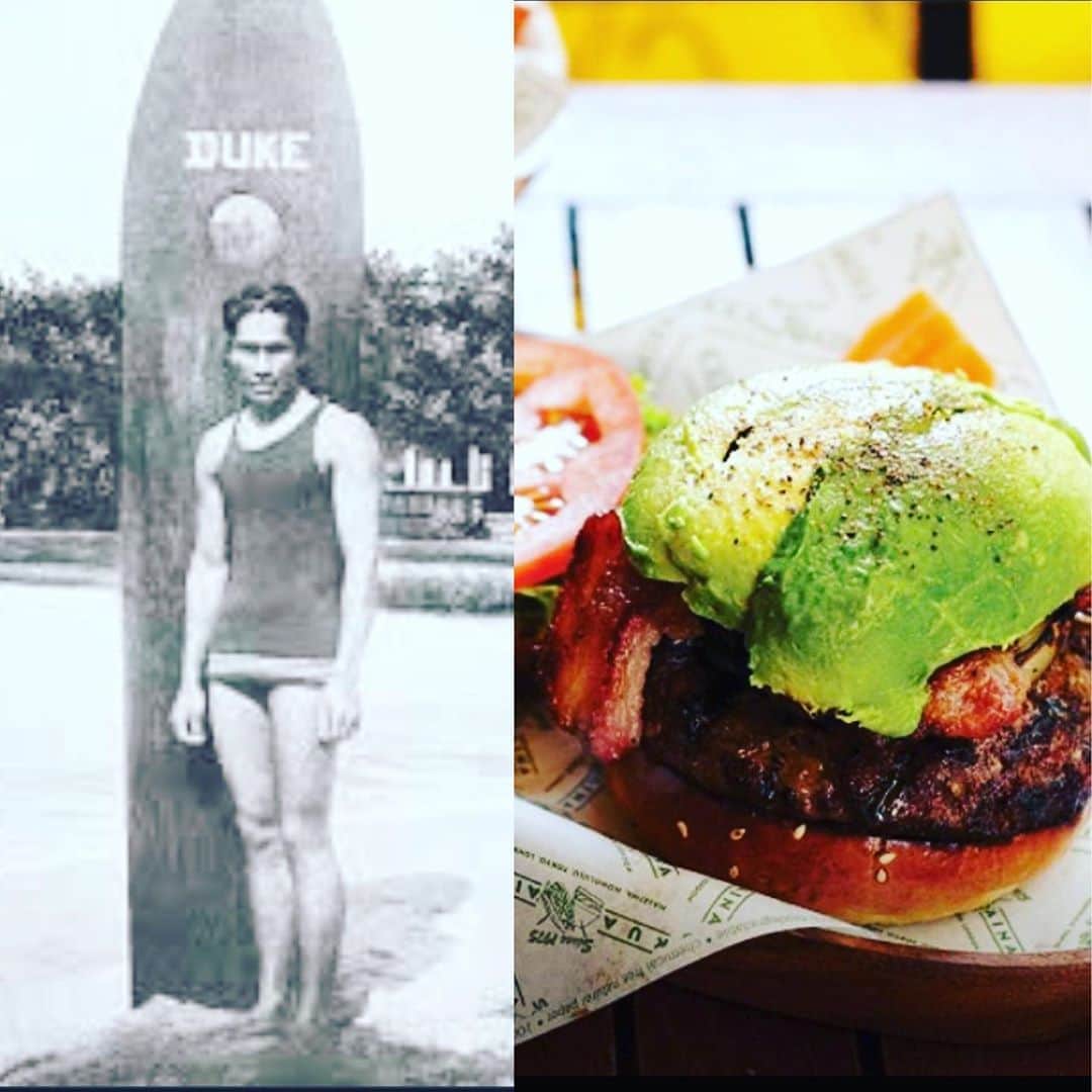 Kua 'Aina UKさんのインスタグラム写真 - (Kua 'Aina UKInstagram)「Did you know that our burger ‘The Duke’ delicious bacon and avocado burger is named after 👉Duke Paoa Kahinu Mokoe Hulikohola Kahanamoku (August 24, 1890 – January 22, 1968) was a Native Hawaiian competition swimmer who popularized the ancient Hawaiian sport of surfing. He was born towards the end of the Kingdom of Hawaii, just before the overthrow, living into statehood as a United States citizen. He was a five-time Olympic medalist in swimming. Duke was also a Scottish Rite Freemason,[4] a Shriner, a law enforcement officer, an actor, a beach volleyball player and a businessman @kuaainauk #kuaaina #kuainaburger #hawaii #hawaiilife #burger #bestburger #carnabylondon」11月7日 19時07分 - kuaainauk