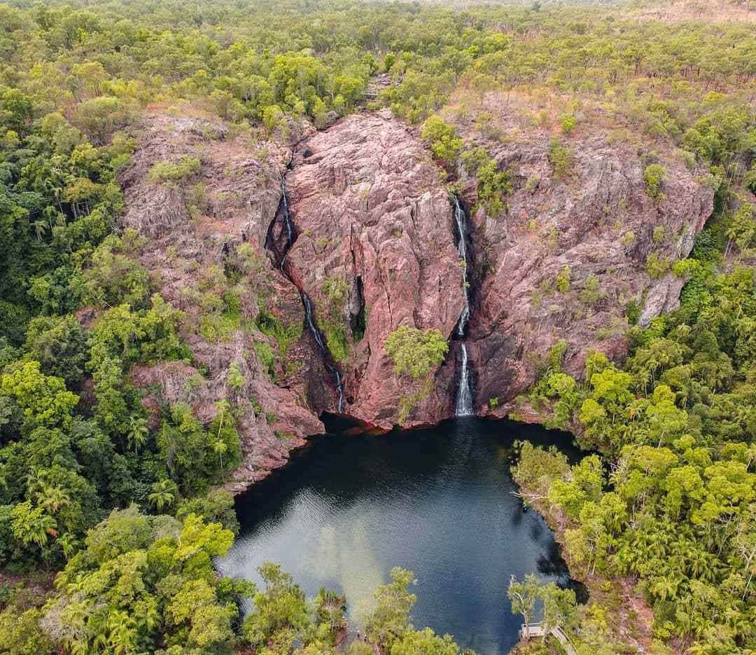 Australiaさんのインスタグラム写真 - (AustraliaInstagram)「This shot confirms that a @tourismtopend adventure is ALWAYS a good idea 😉 You’re looking at the impressive Wangi Falls in #LitchfieldNationalPark, which was one of the places @antoine_mbn visited on an epic @ntaustralia road trip. It’s easy to see why this double waterfall is one of the most popular natural attractions in this @ntnationalpark, and we haven’t even told you the best part about it yet! 🤭 Between March and September, you can actually swim in the large plunge pool below the falls, which is the perfect way to cool down and soak up the beauty of the surrounding monsoon rainforest - sounds like a great excuse to start planning a trip for next year! #seeaustralia #ntaustralia #holidayherethisyear」11月7日 19時00分 - australia