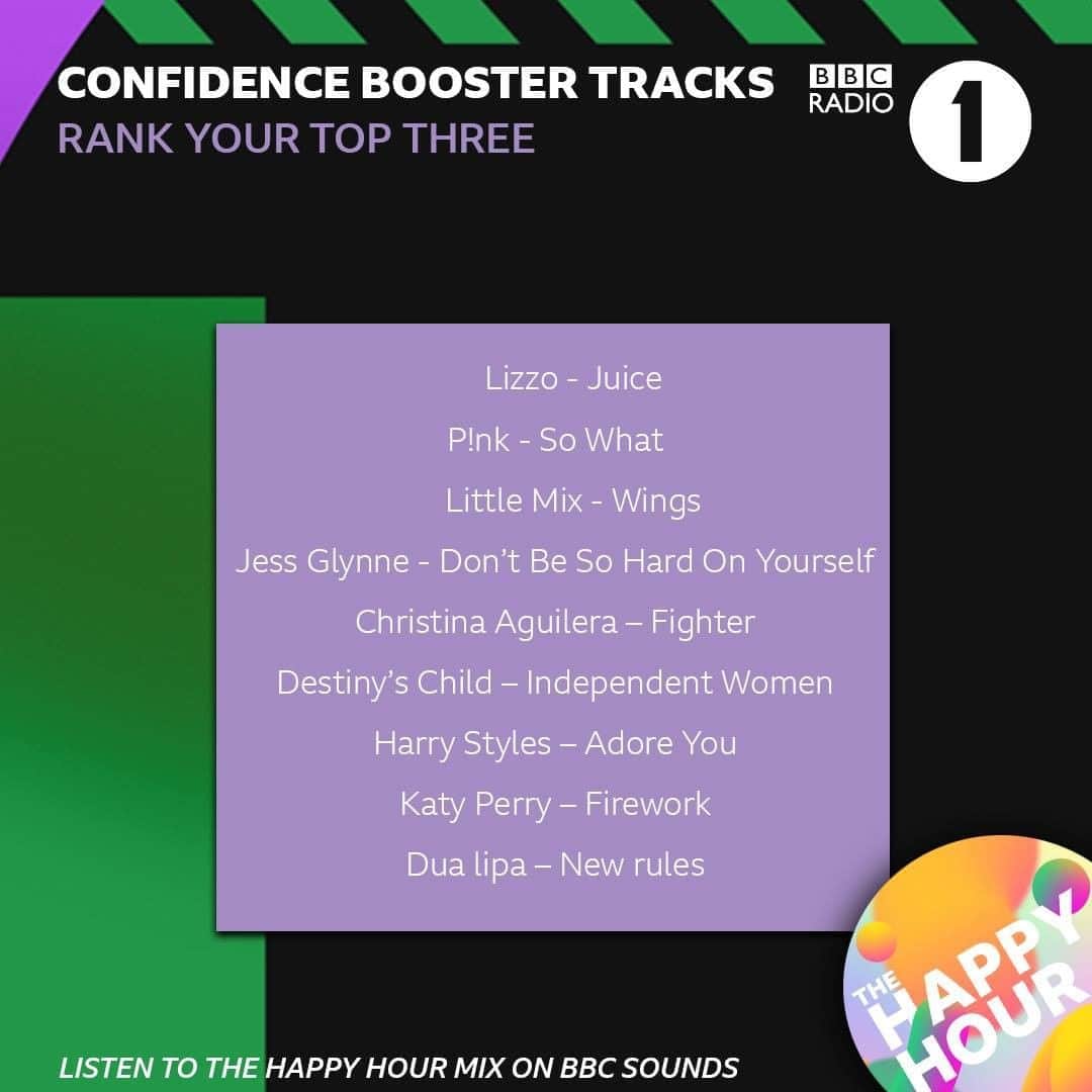 BBC Radioさんのインスタグラム写真 - (BBC RadioInstagram)「Because we all need a confidence boost every now and again 💜⁣ ⁣ The Happy Hour playlist is now available to download and listen to on the @bbcsounds app」11月7日 20時00分 - bbcradio1